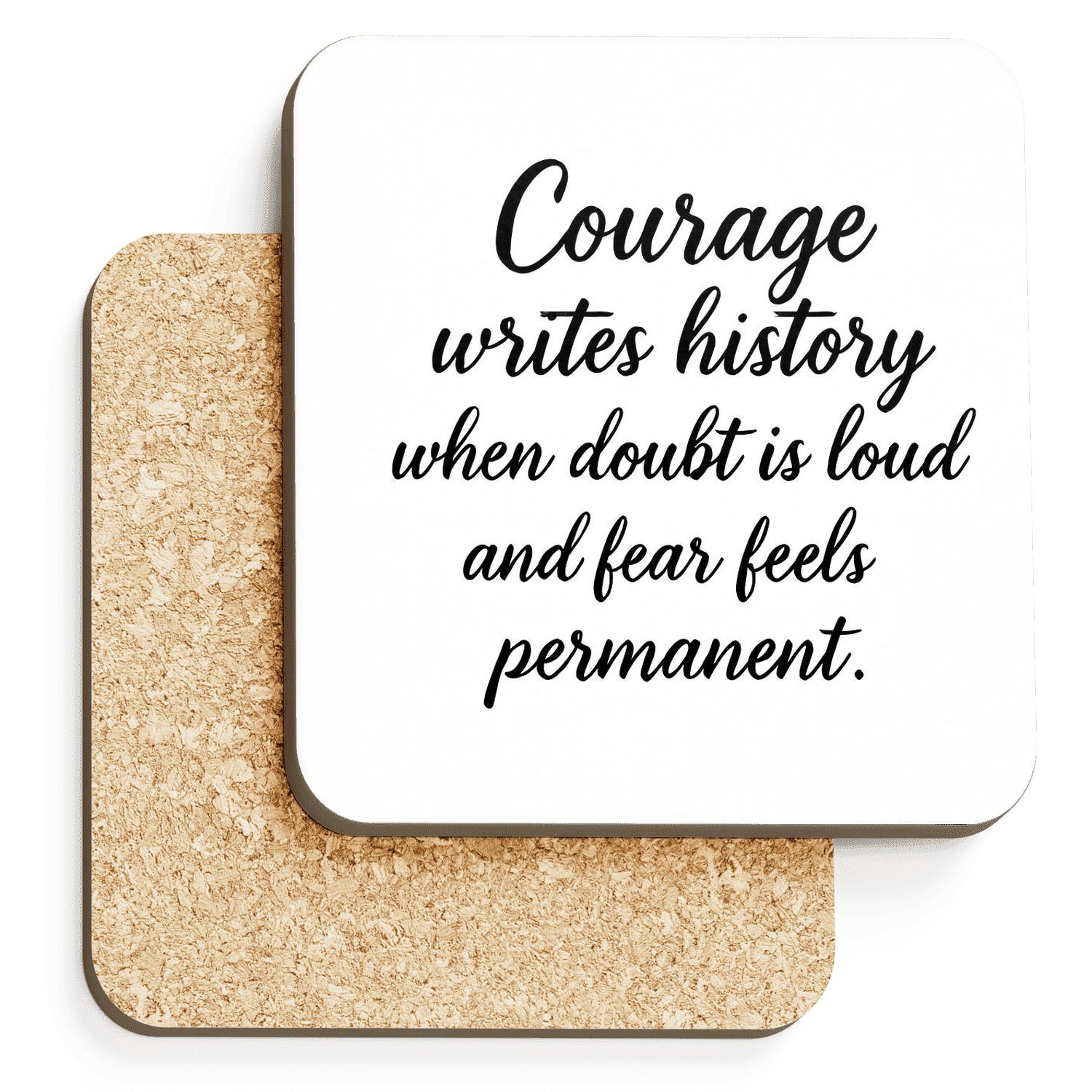 Courage Writes History elegant tabletop coasters