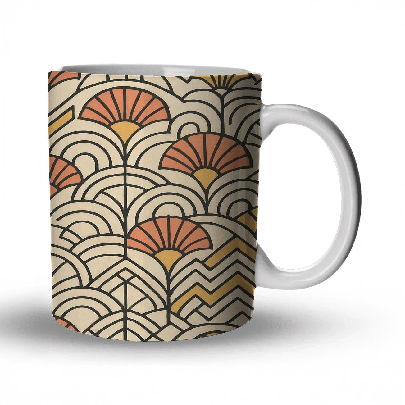 Bauhaus Constellation Deco Geometric Lace ceramic coffee mugs