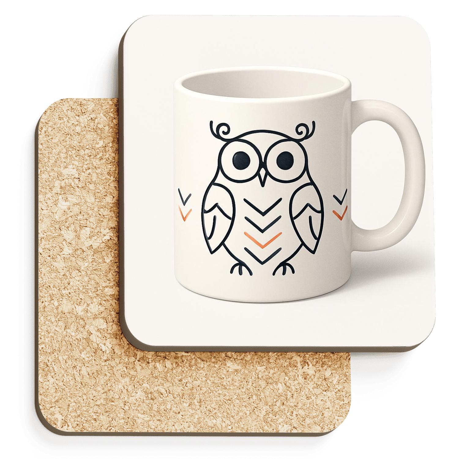 Ainu Folk Owl Crest Minimalism coasters for home decor
