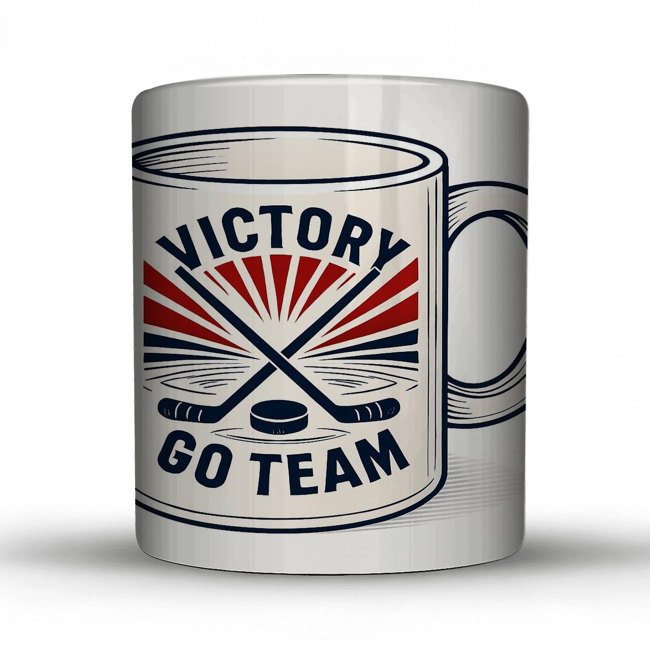 Constructivist Hockey Victory Mug Line Art premium drinkware mugs
