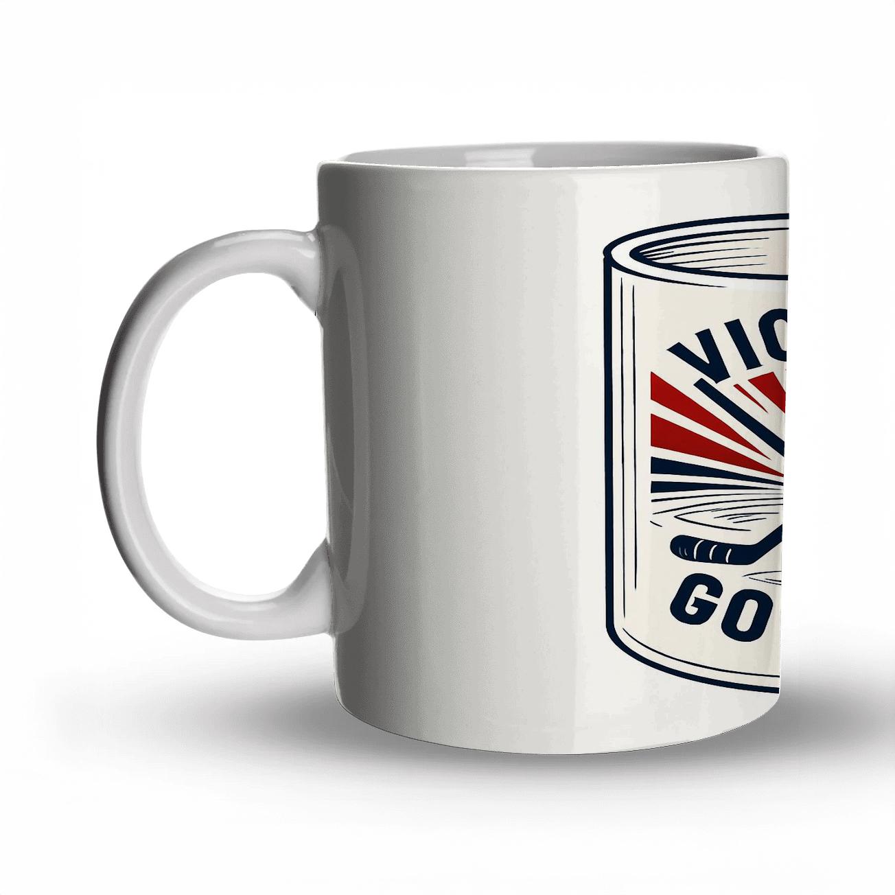 Constructivist Hockey Victory Mug Line Art premium drinkware mugs