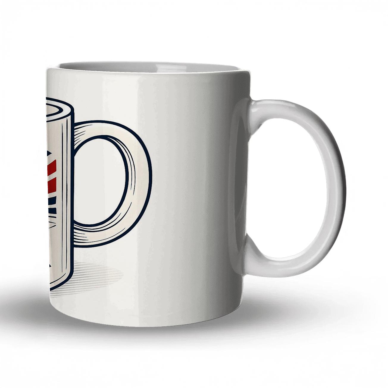 Constructivist Hockey Victory Mug Line Art premium drinkware mugs