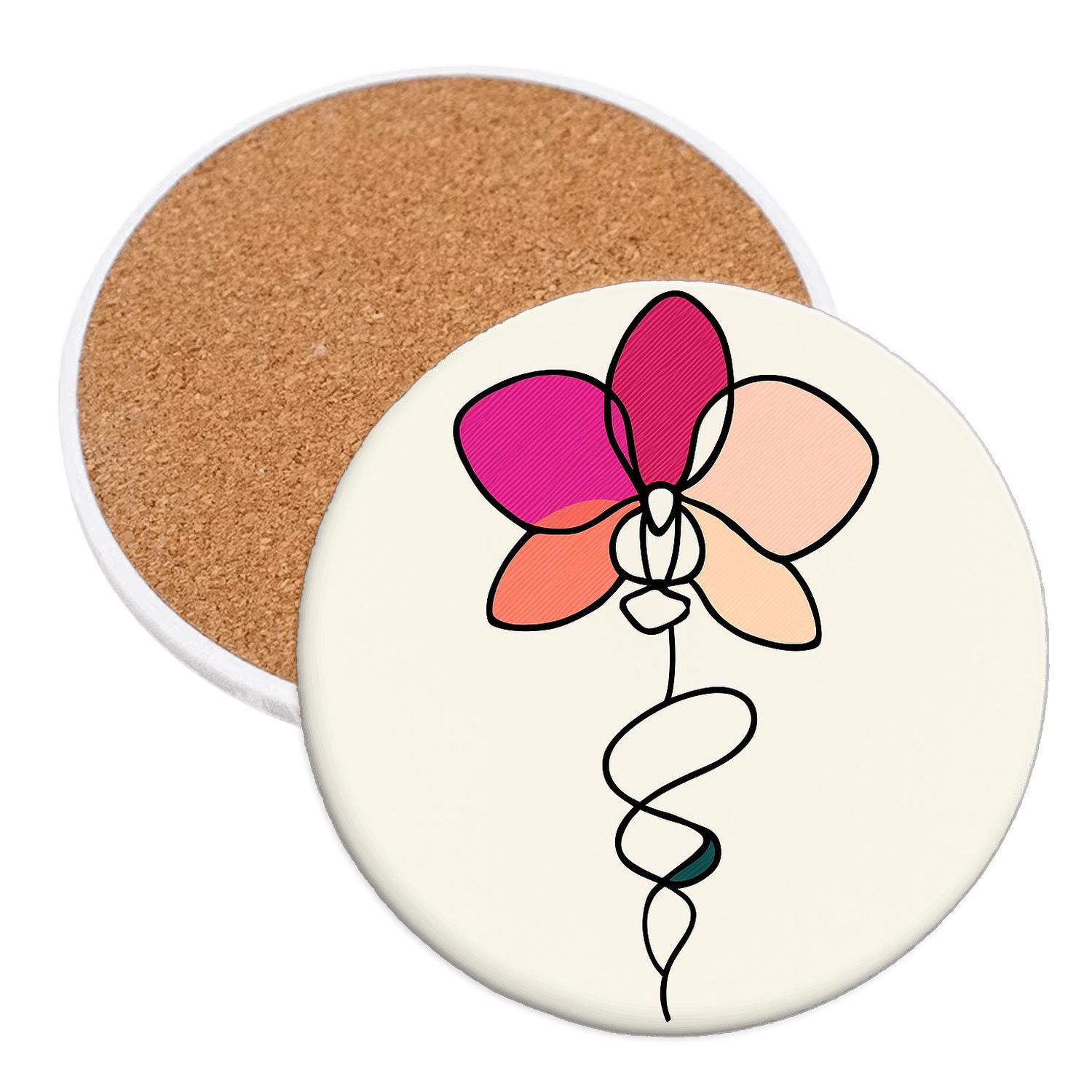 Prismatic Orchid Helix absorbent drink coasters