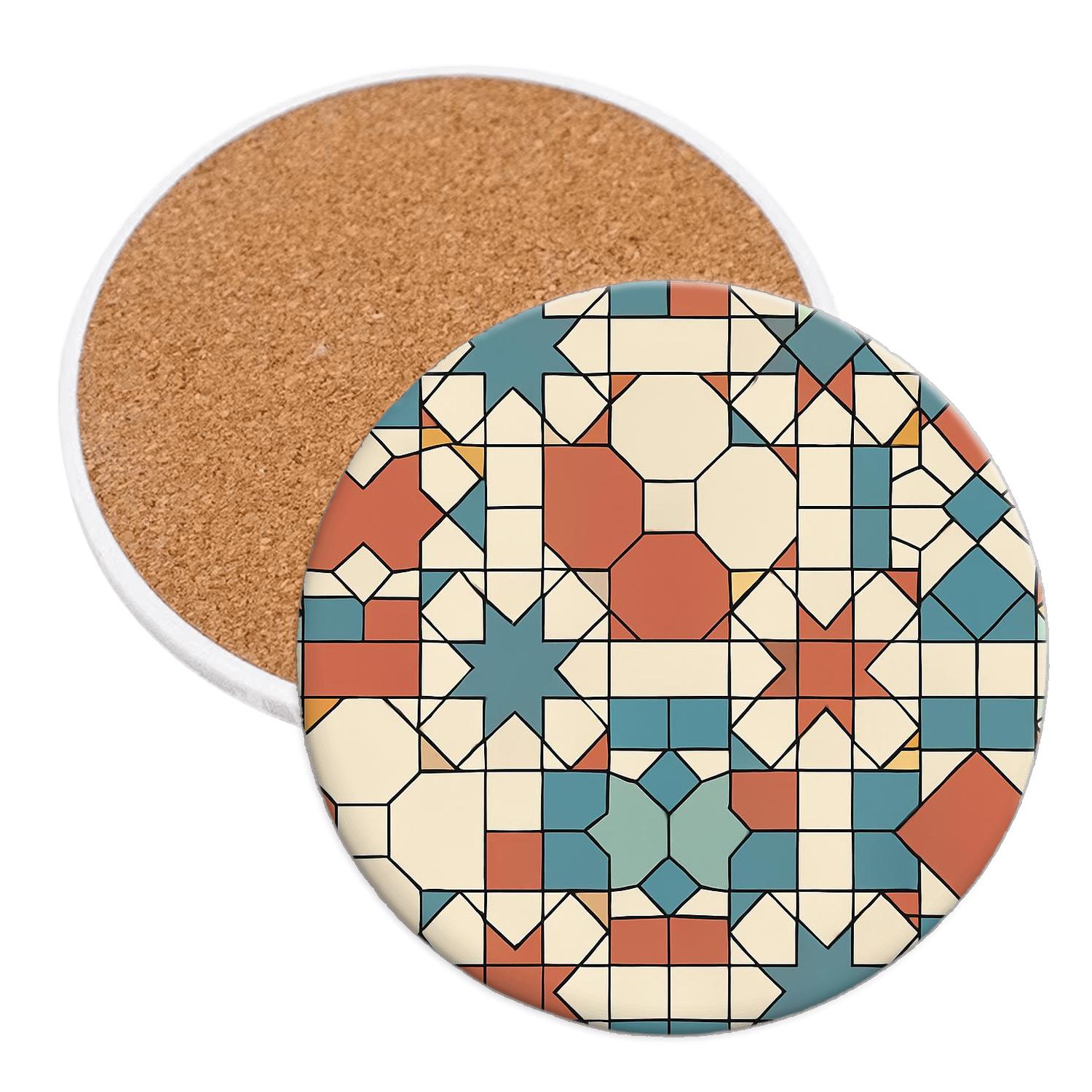 Girih Bauhaus Convergence Lattice wooden table coasters