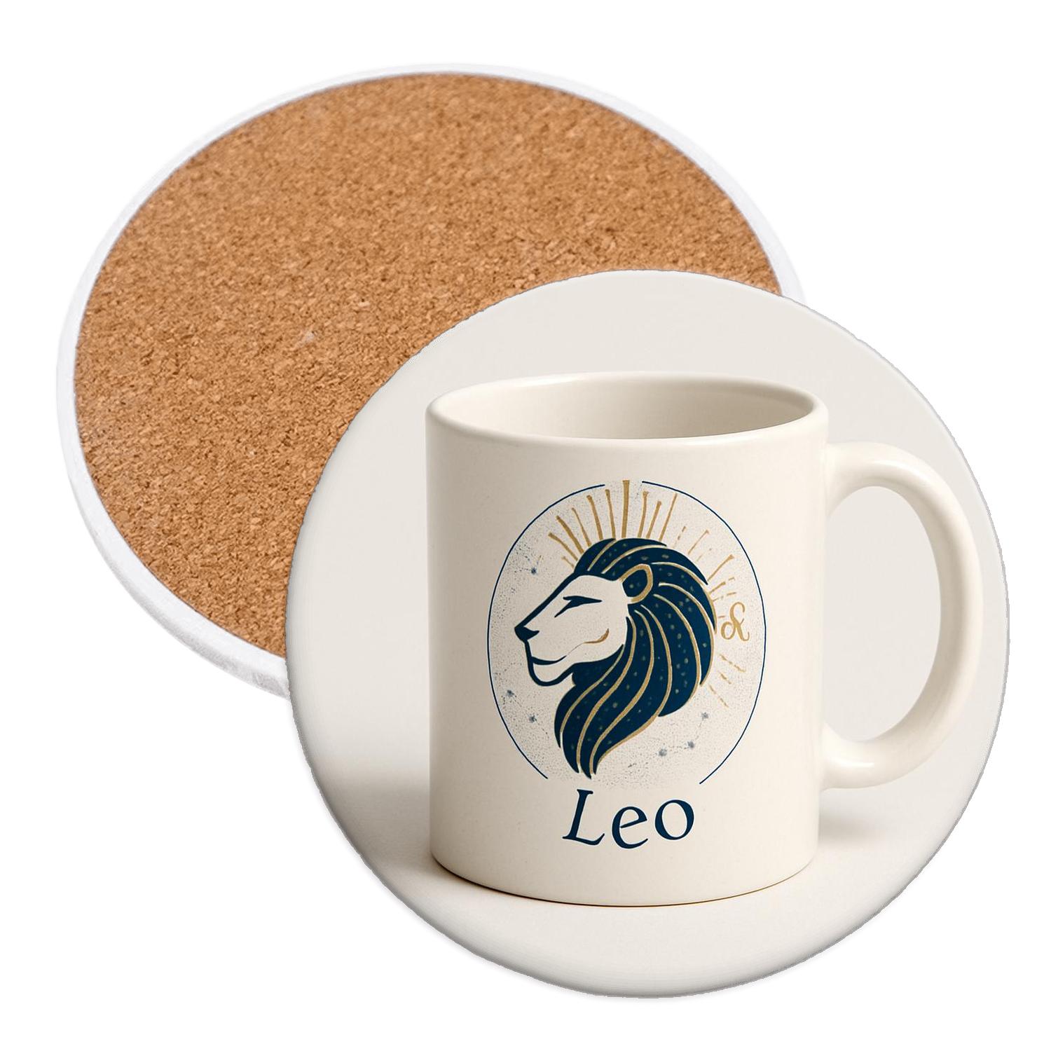 Leo Art Deco Constellation Emblem decorative beverage coasters