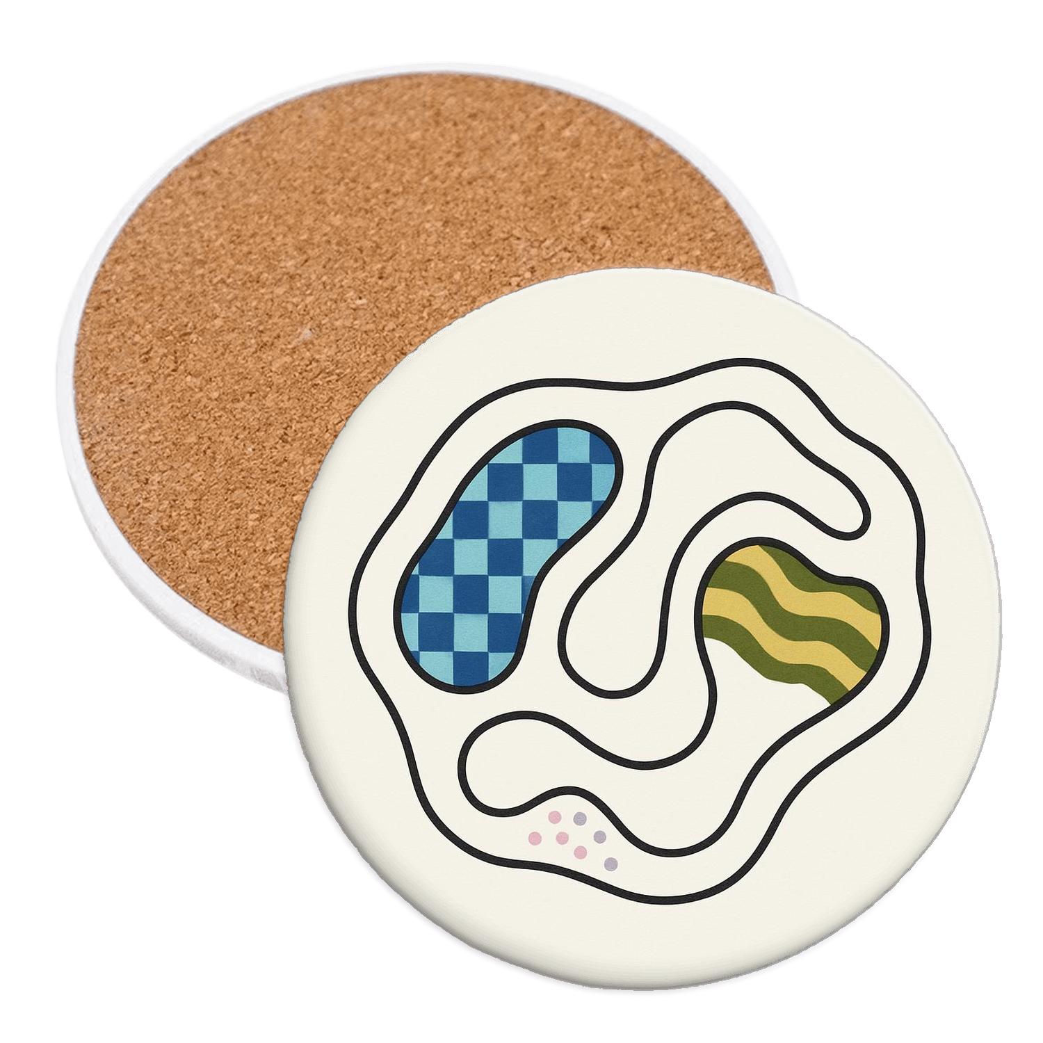 Tessellated Tide Biomorph cork coaster sets