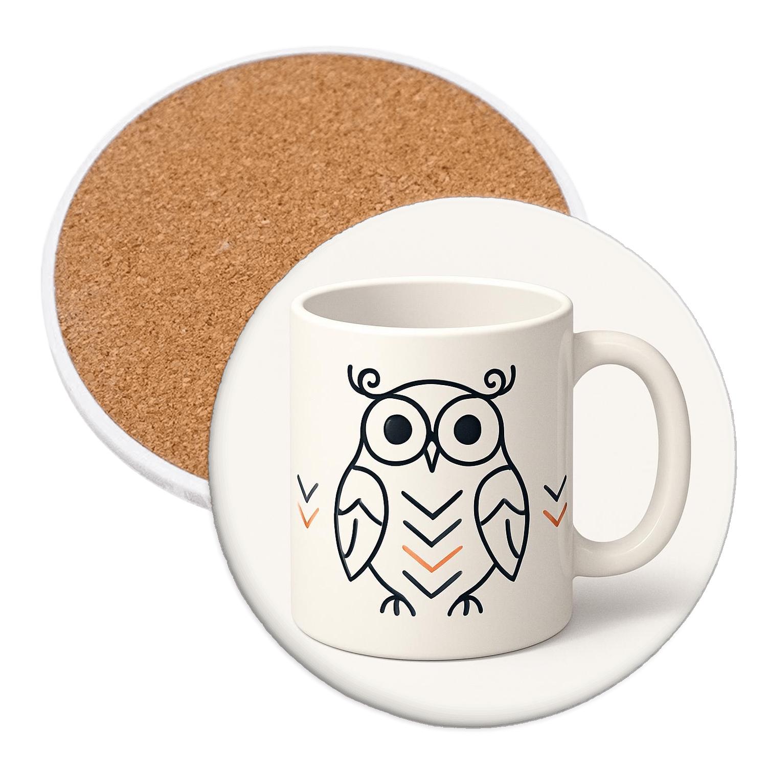 Ainu Folk Owl Crest Minimalism stone coaster collections
