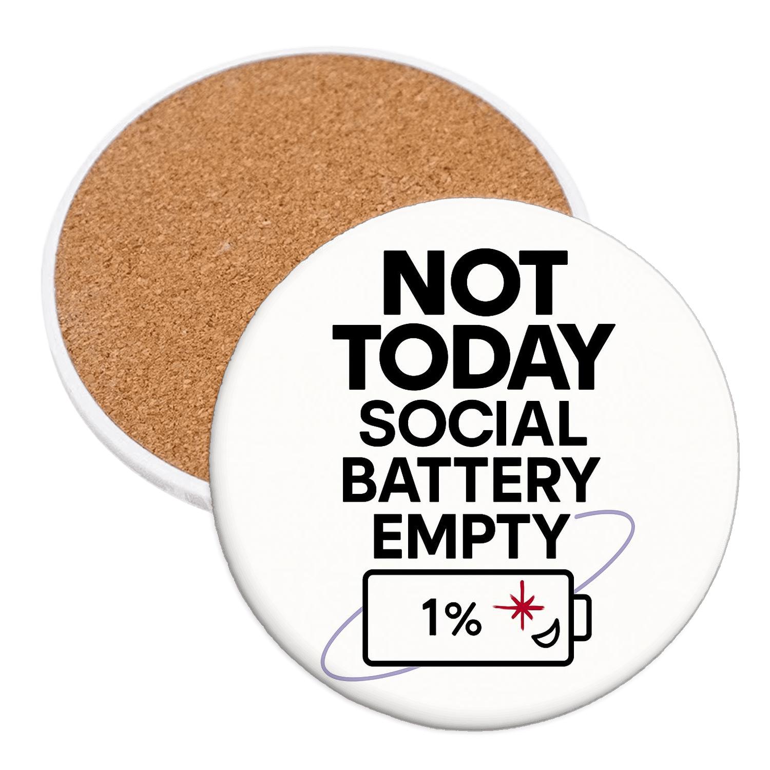 Social Battery Empty But Make It Cosmic personalized drink coasters