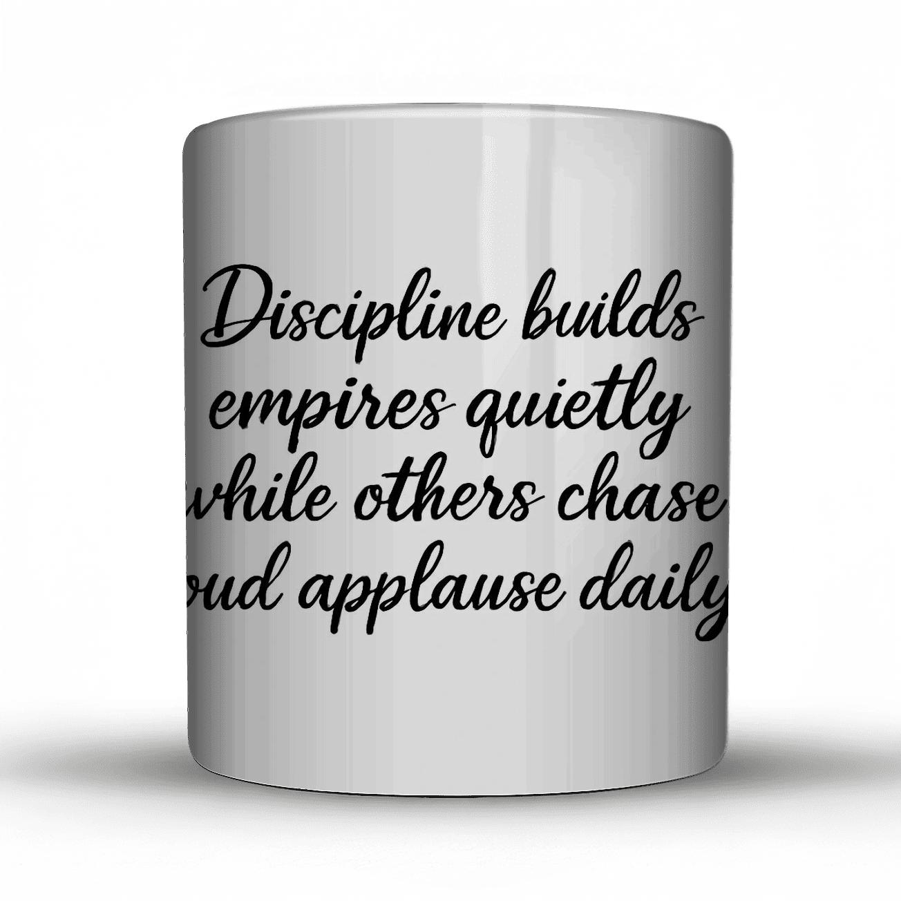 Discipline Builds Empires Quietly insulated thermal mugs