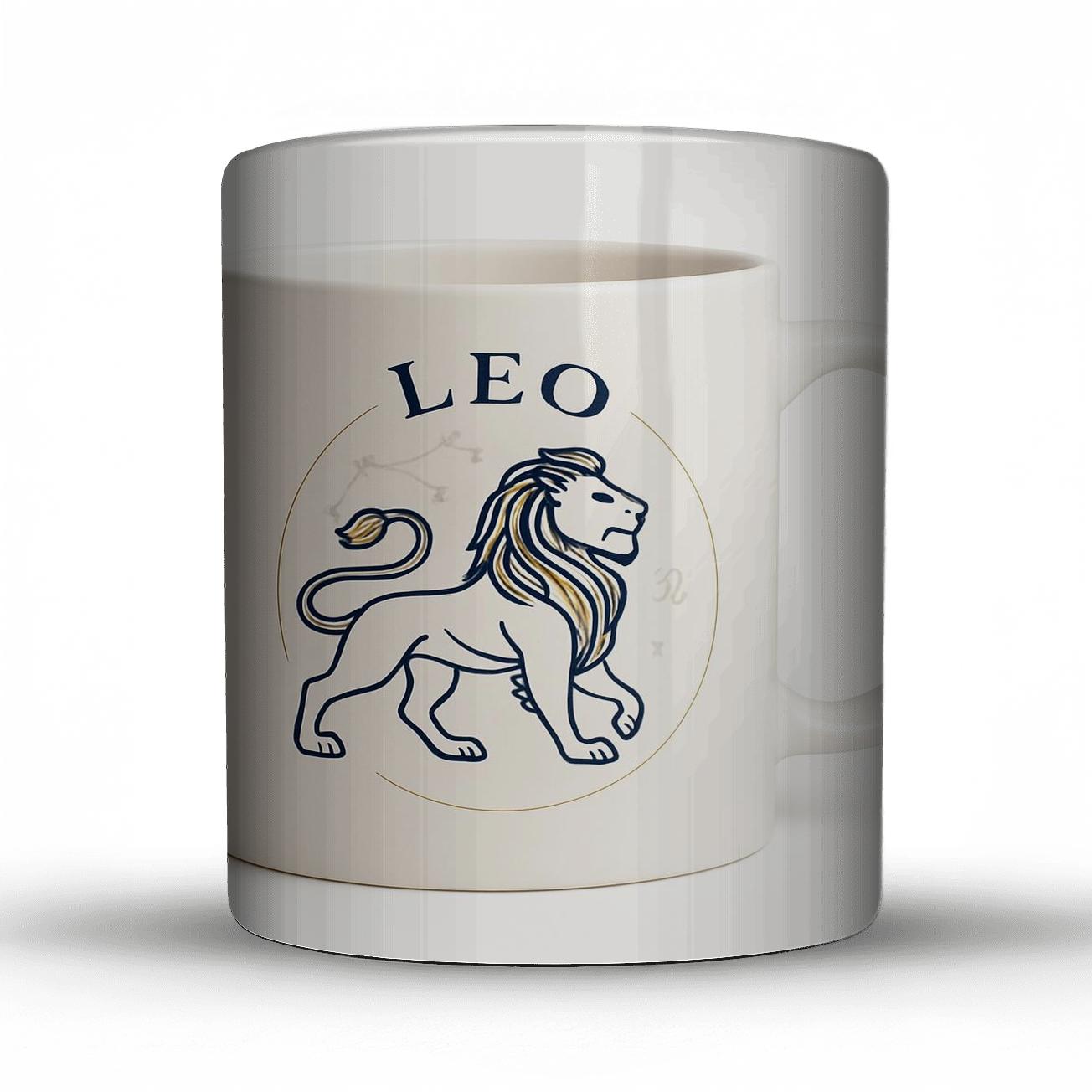 Leo Celestial Heraldry Line Art Mug premium drinkware mugs