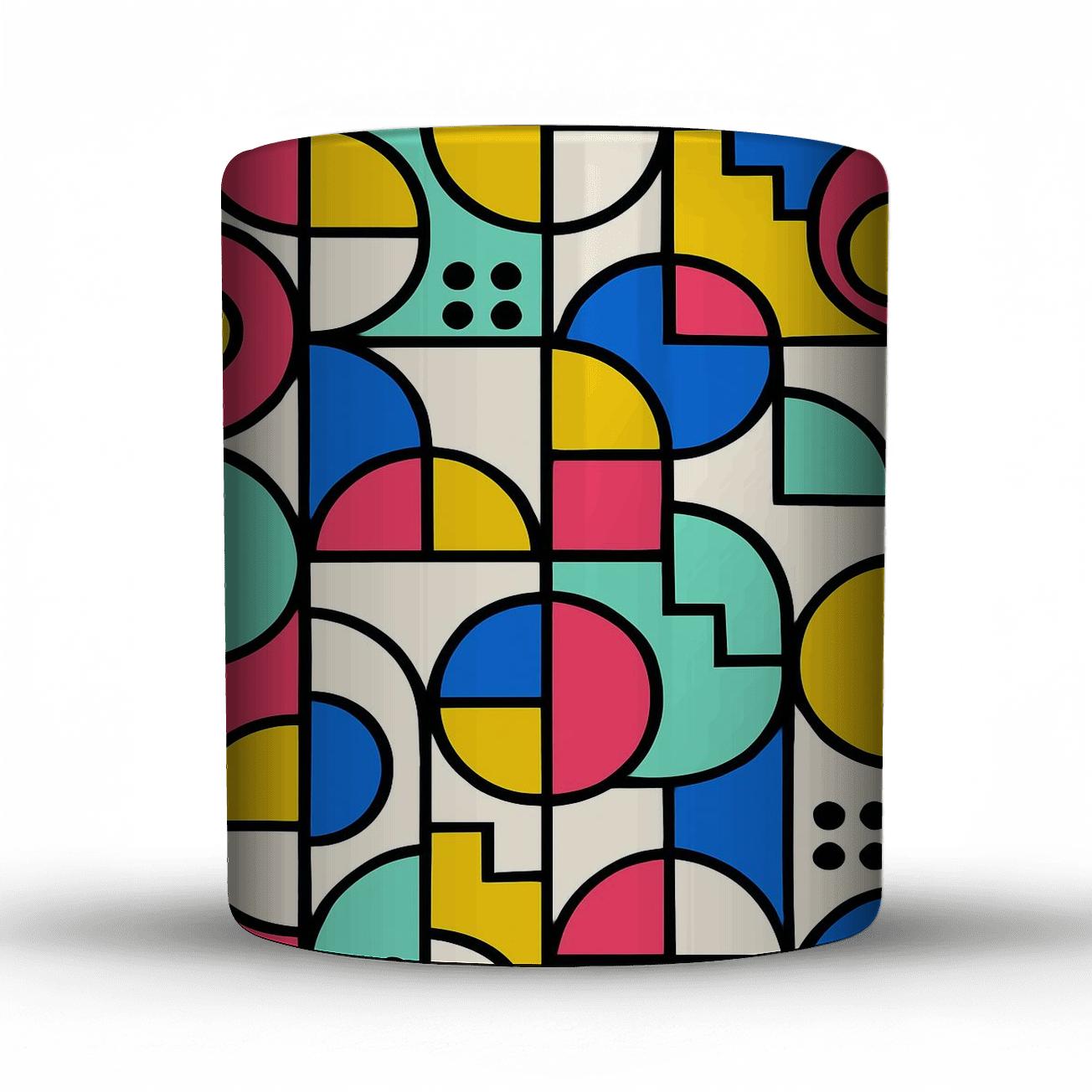 Memphis Bauhaus Orbit Lines novelty coffee mugs