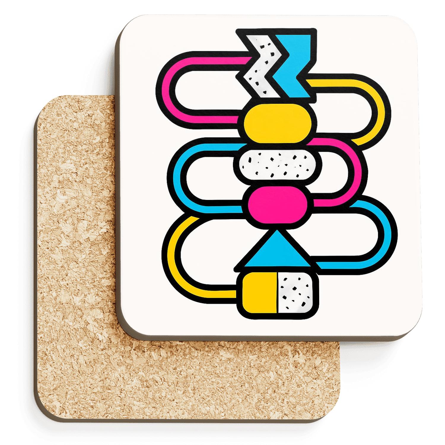 Memphis Metroline Totem Pattern elegant tabletop coasters