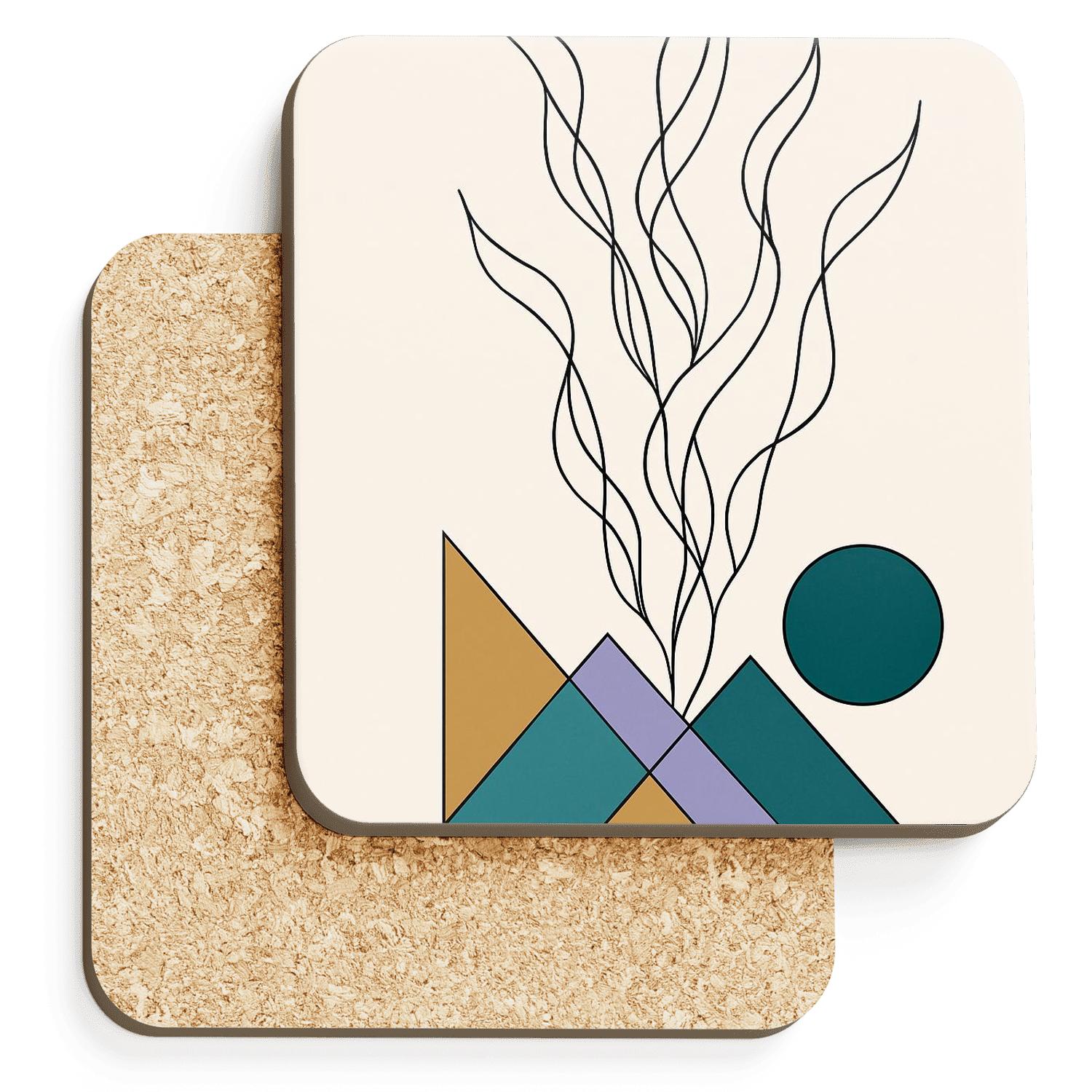 Tidal Geometry Kelp Form coasters for home decor
