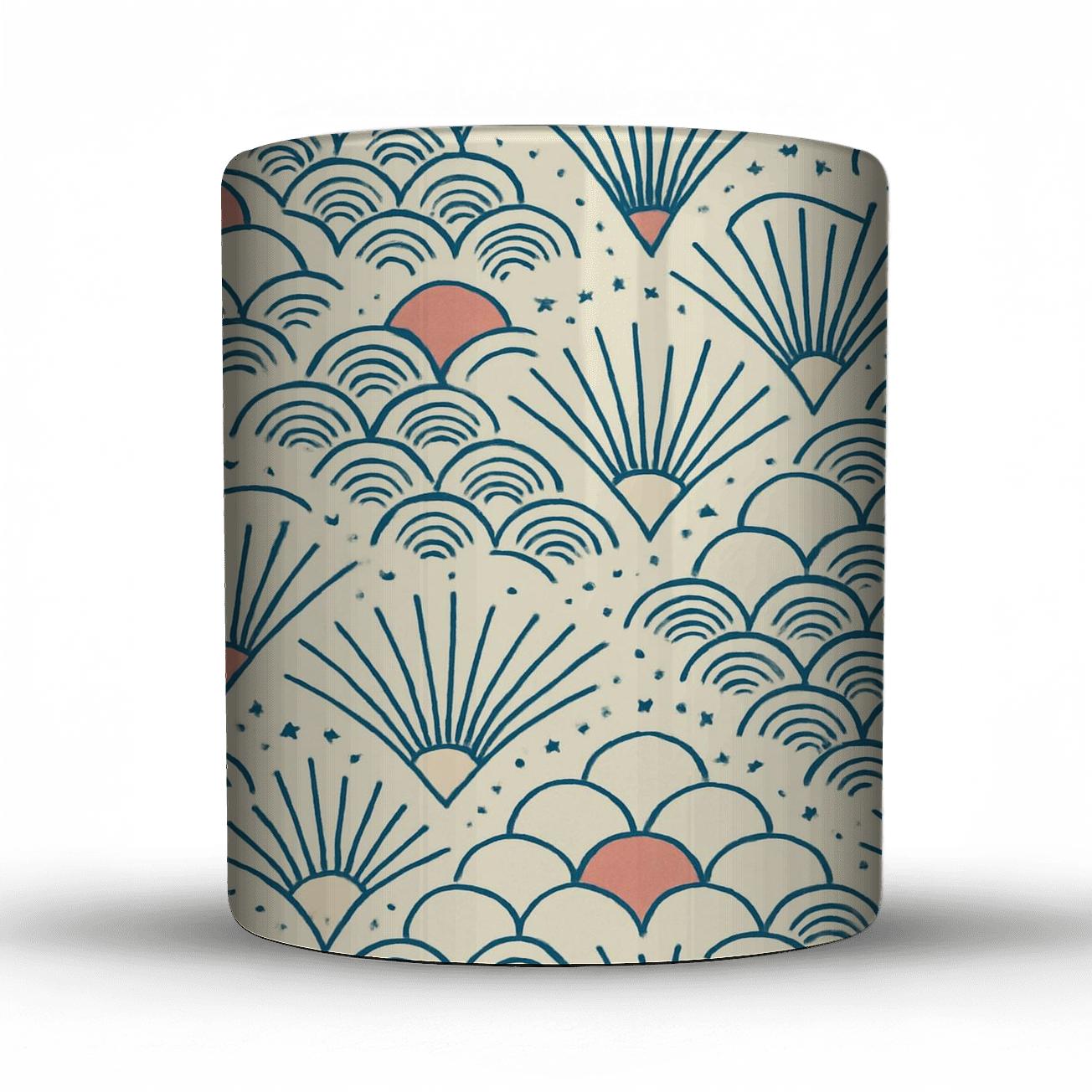 Edo Katazome Comet Scales And Art Deco Fans insulated thermal mugs