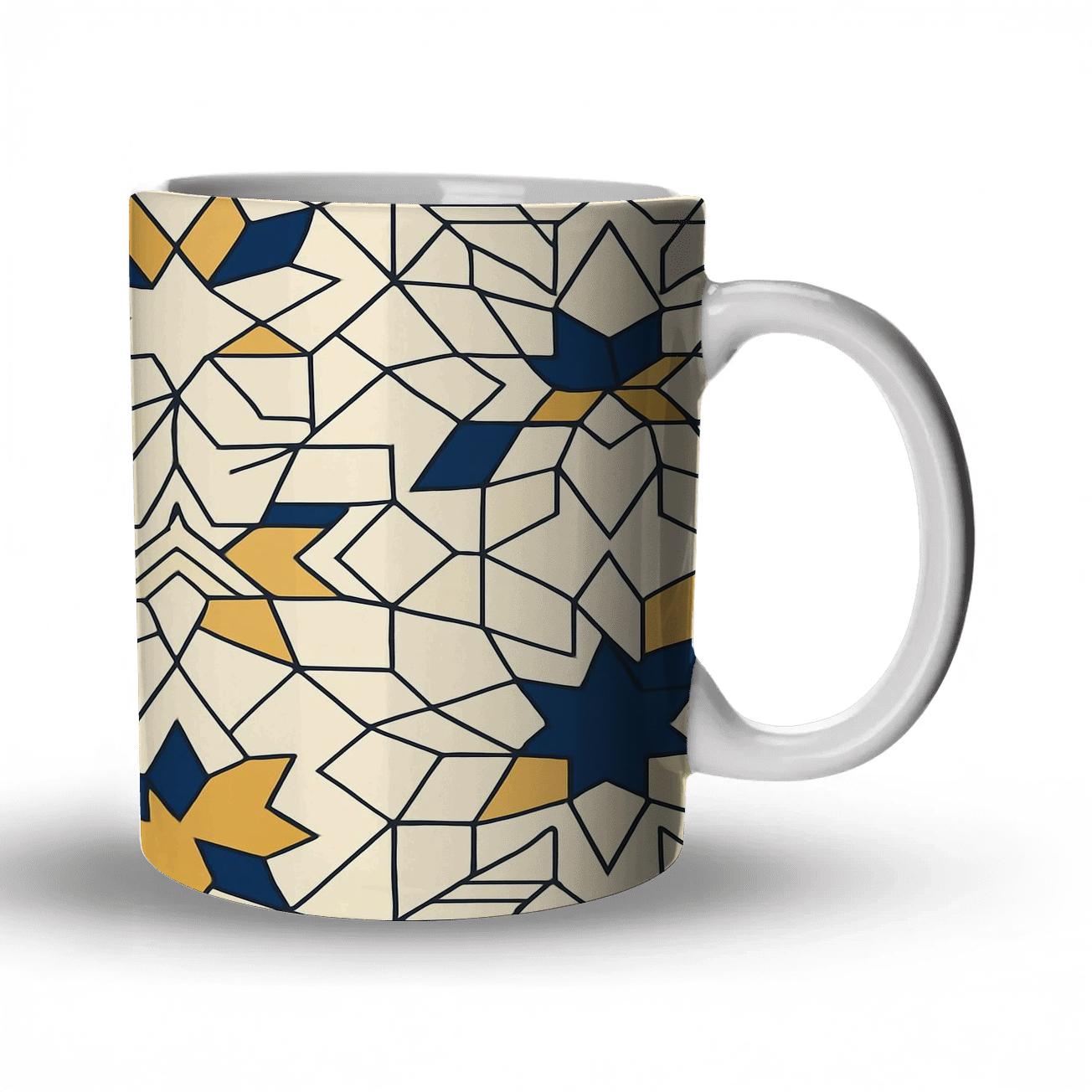 Deco Islamic Star Weave custom printed mugs
