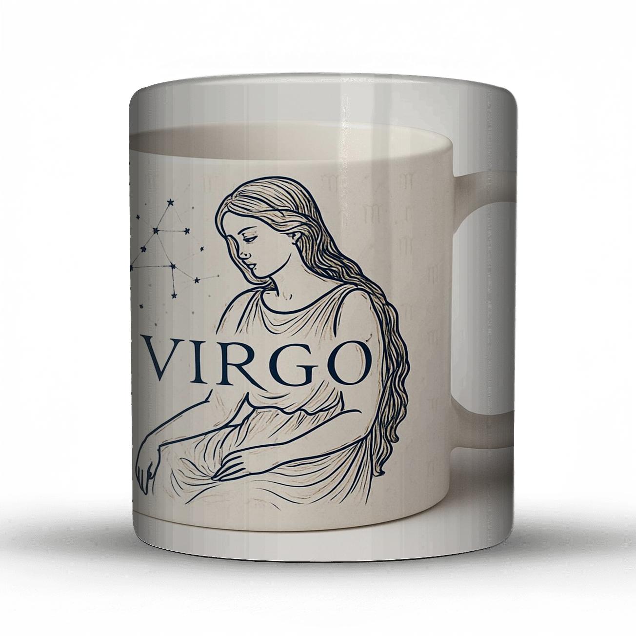 Virgo Constellation Maiden Minimal Line Art Mug custom printed mugs