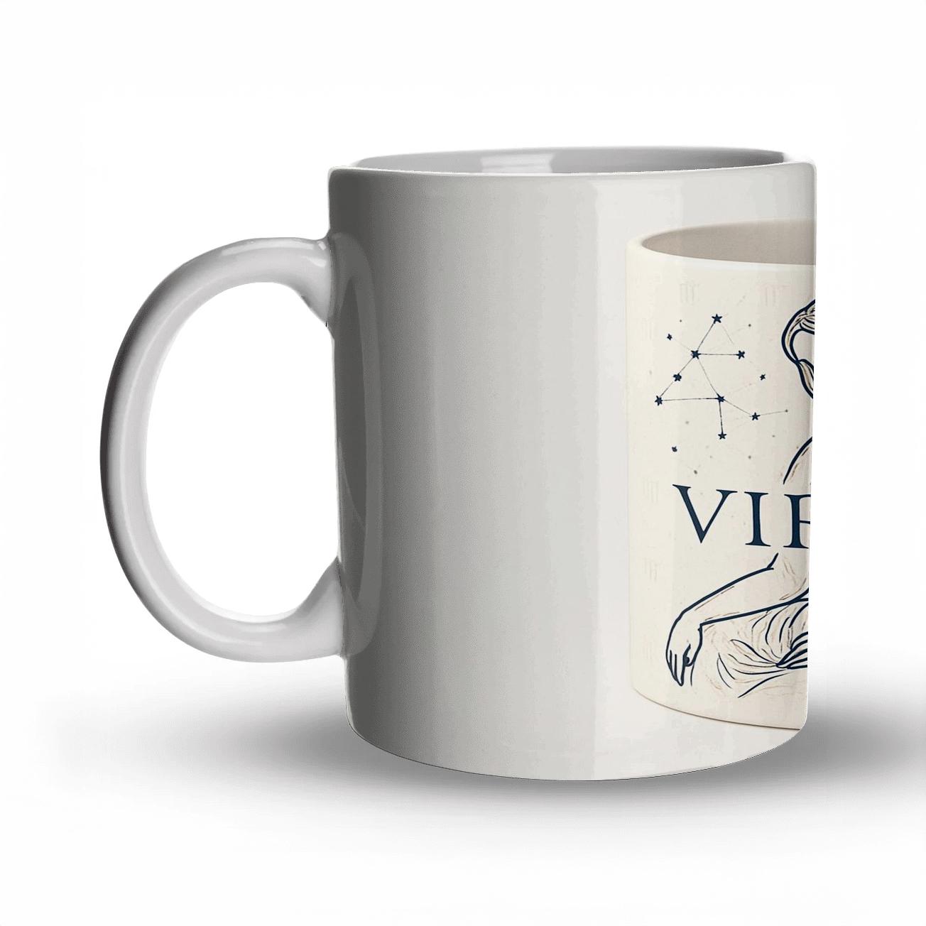 Virgo Constellation Maiden Minimal Line Art Mug custom printed mugs