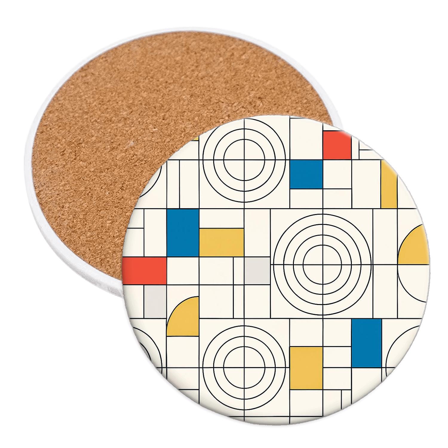 Bauhaus Modular Orbit Grid wooden table coasters