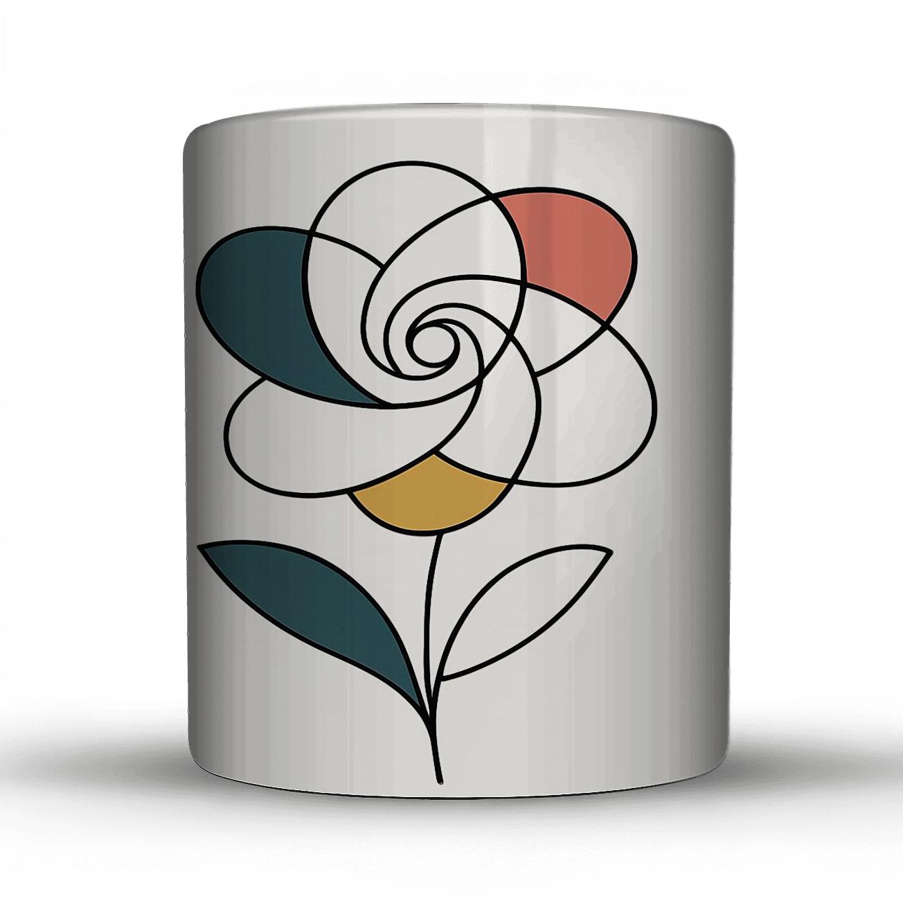 Orbit Bloom Linework personalized mugs