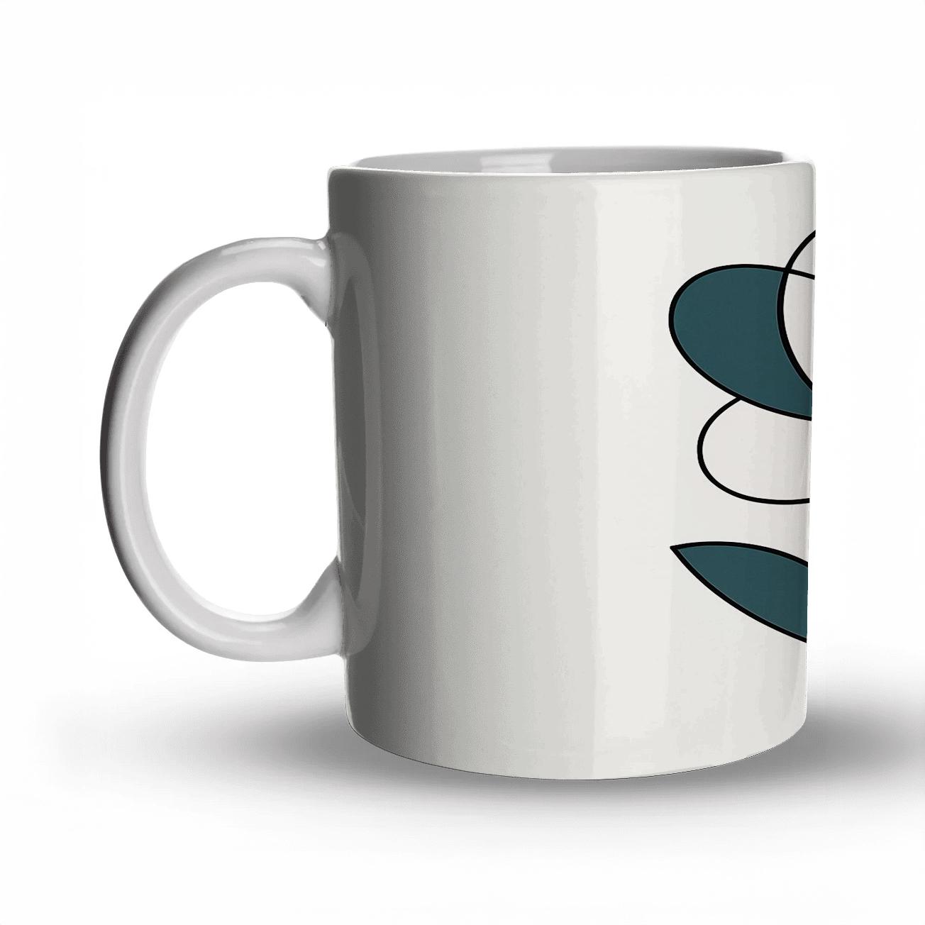 Orbit Bloom Linework personalized mugs