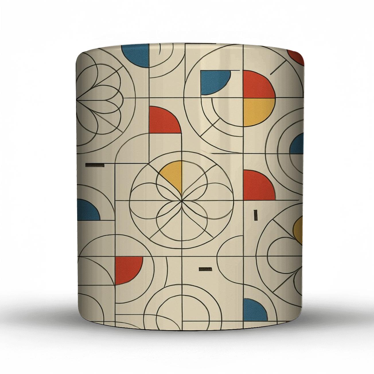 Bauhaus Weimar Linework Rosette Pattern custom printed mugs