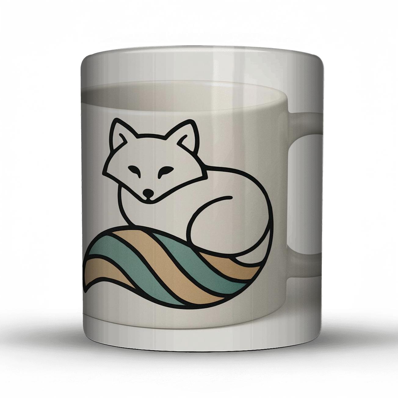 Arctic Fox Bauhaus Ribbon Wrap custom printed mugs