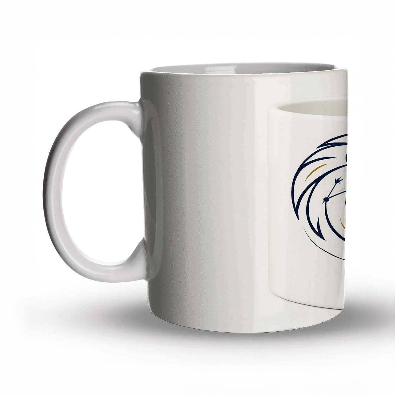Leo Solar Roar Line Art Mug Design travel mugs with handles