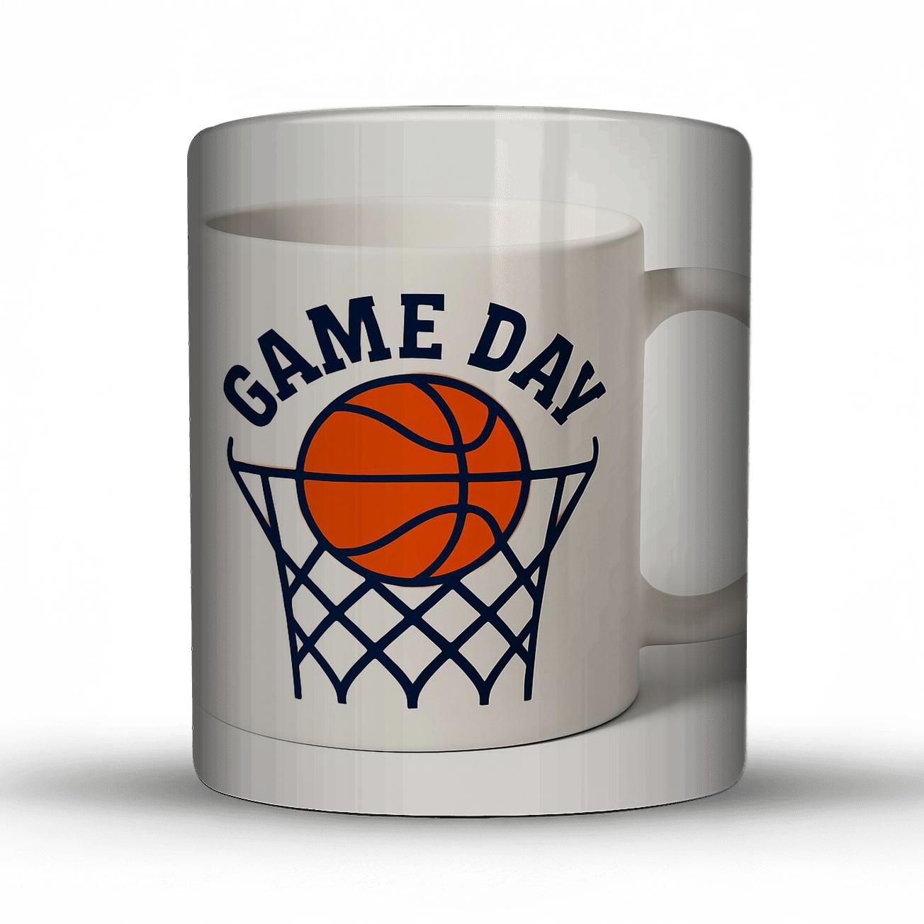 Basketball Net Swirl Game Day Mug Line Art premium drinkware mugs