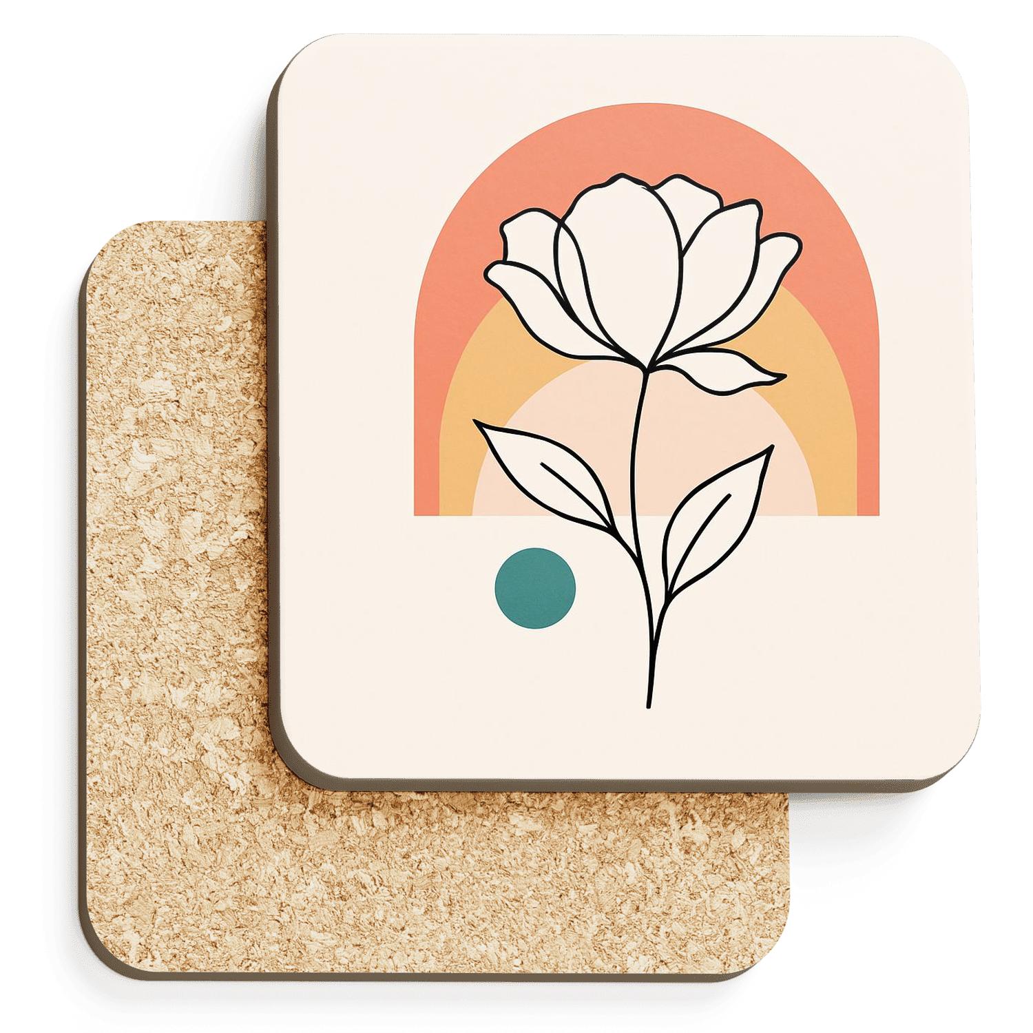 Solar Bloom Contour wooden table coasters