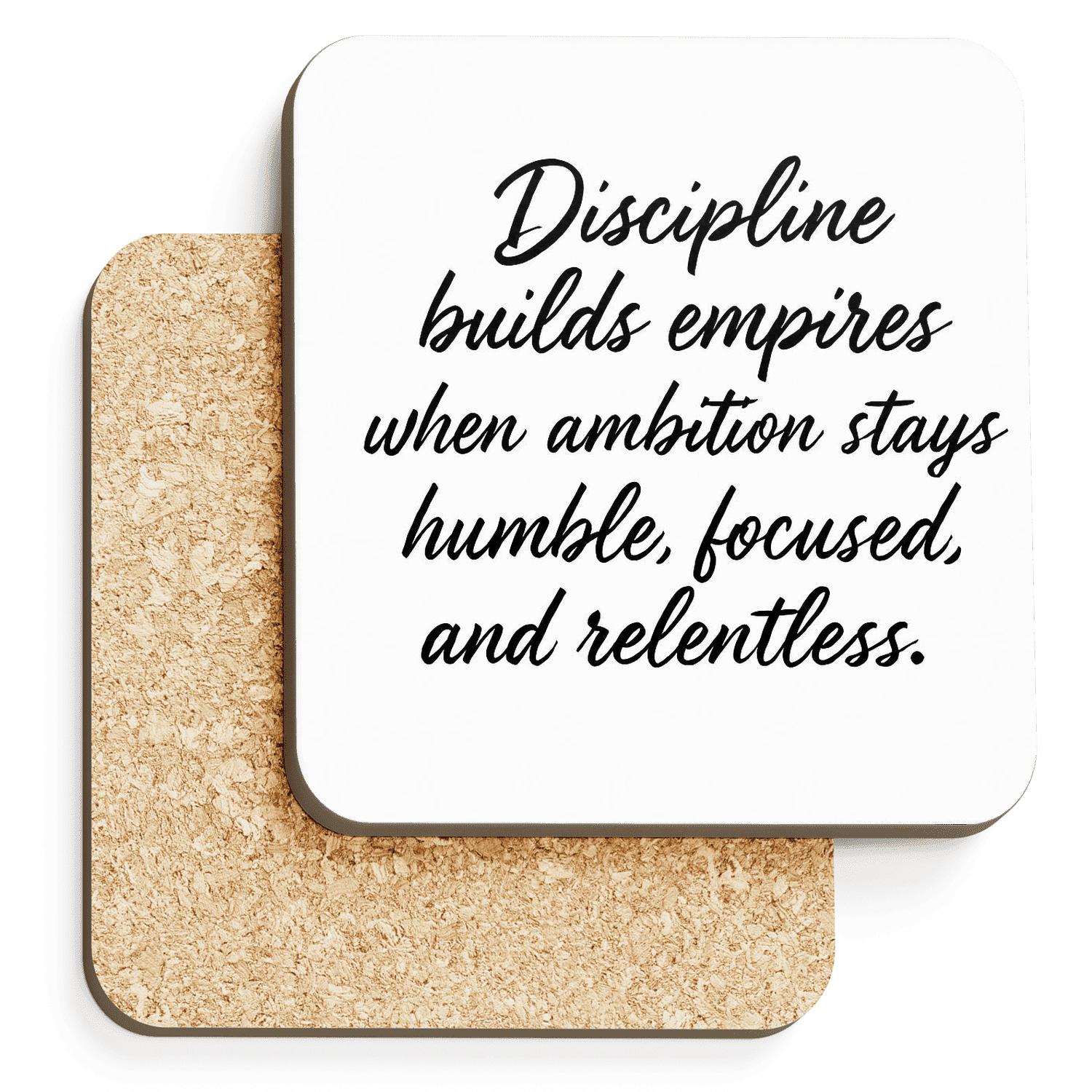 Discipline Builds Empires wooden table coasters