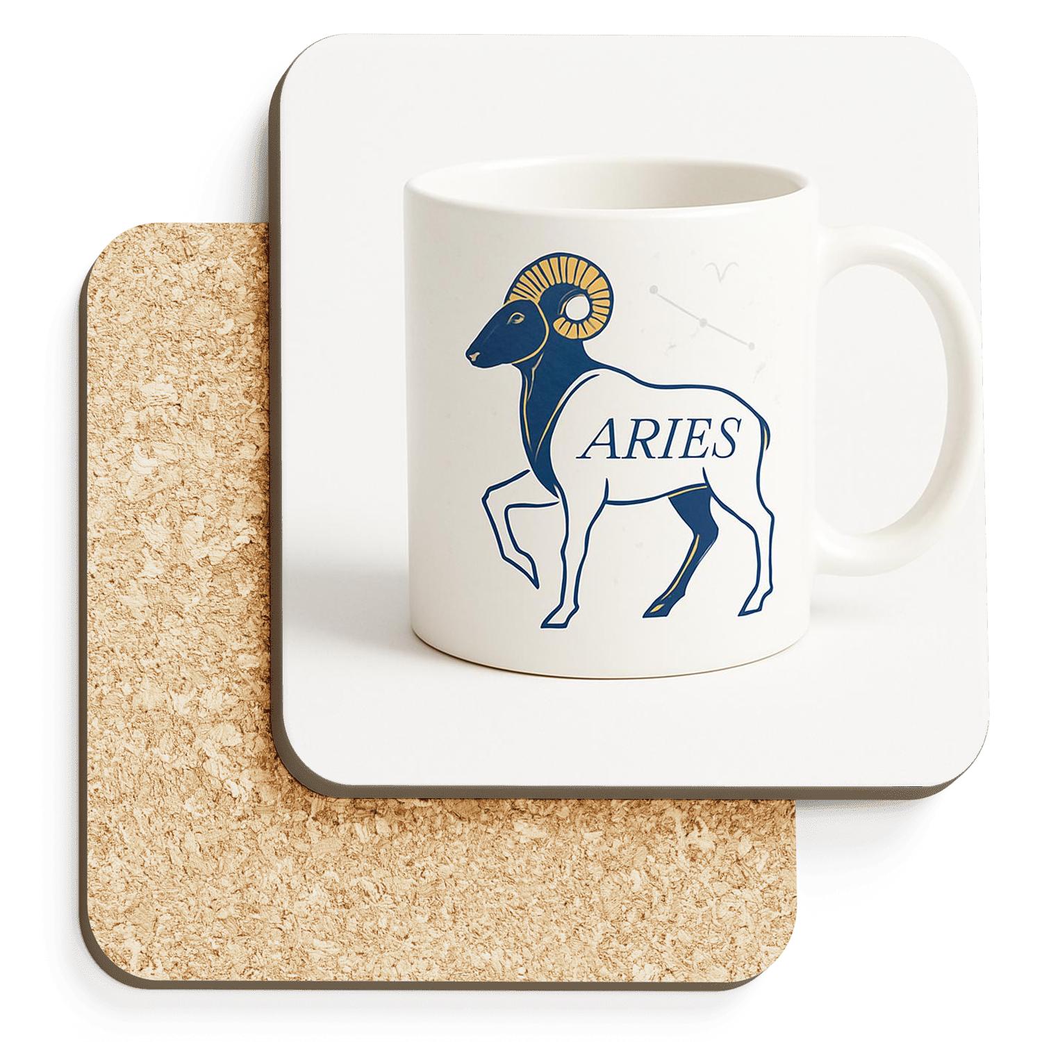 Aries Ram Celestial Engraving custom engraved coasters