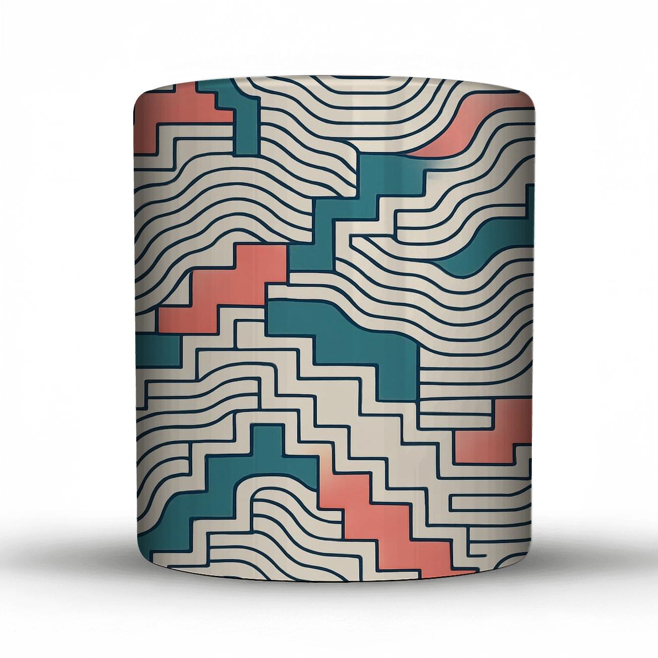 Op Art Andean Step Wave personalized mugs