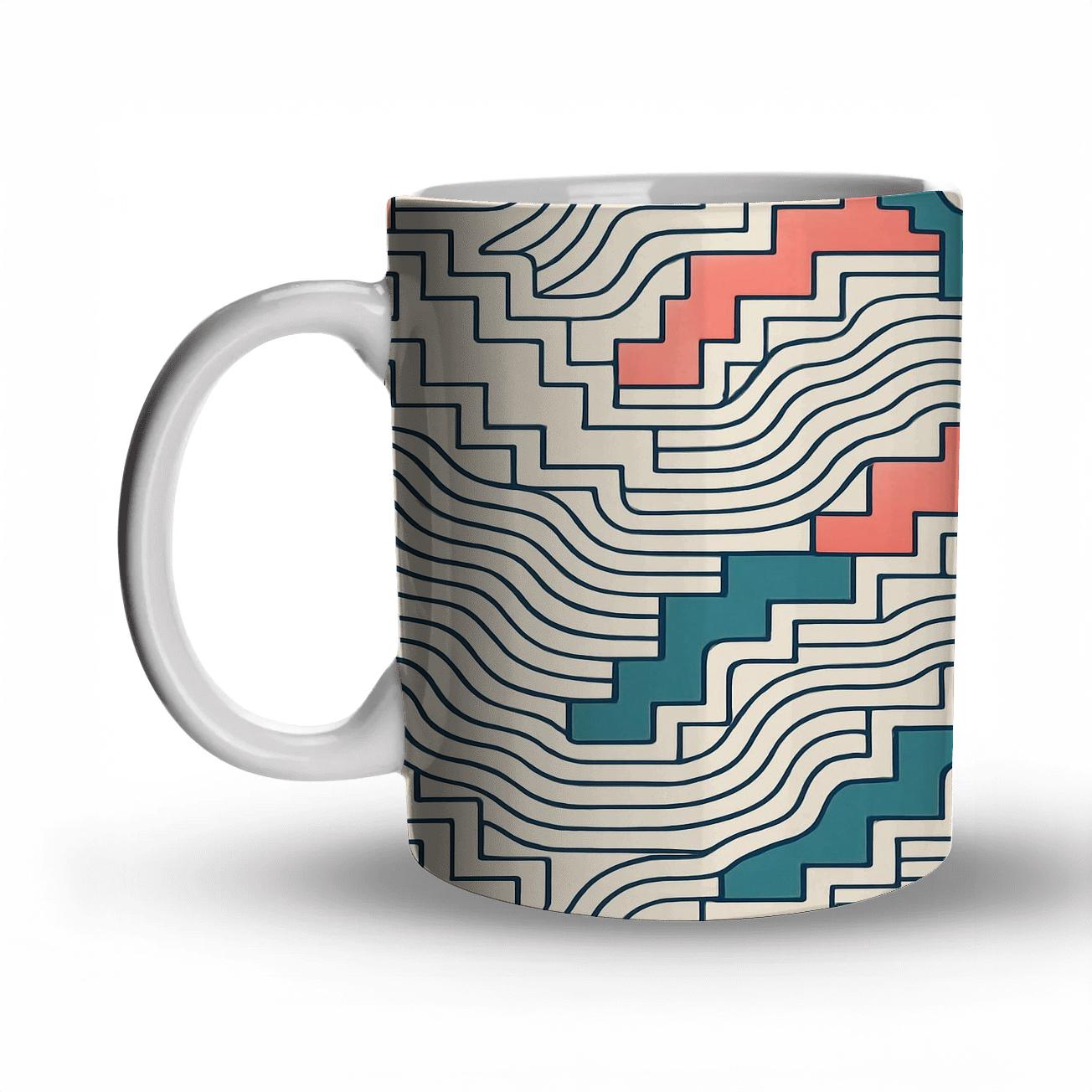 Op Art Andean Step Wave personalized mugs