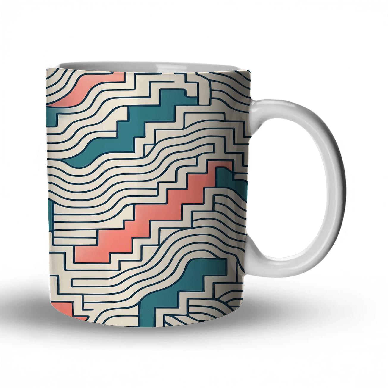 Op Art Andean Step Wave personalized mugs