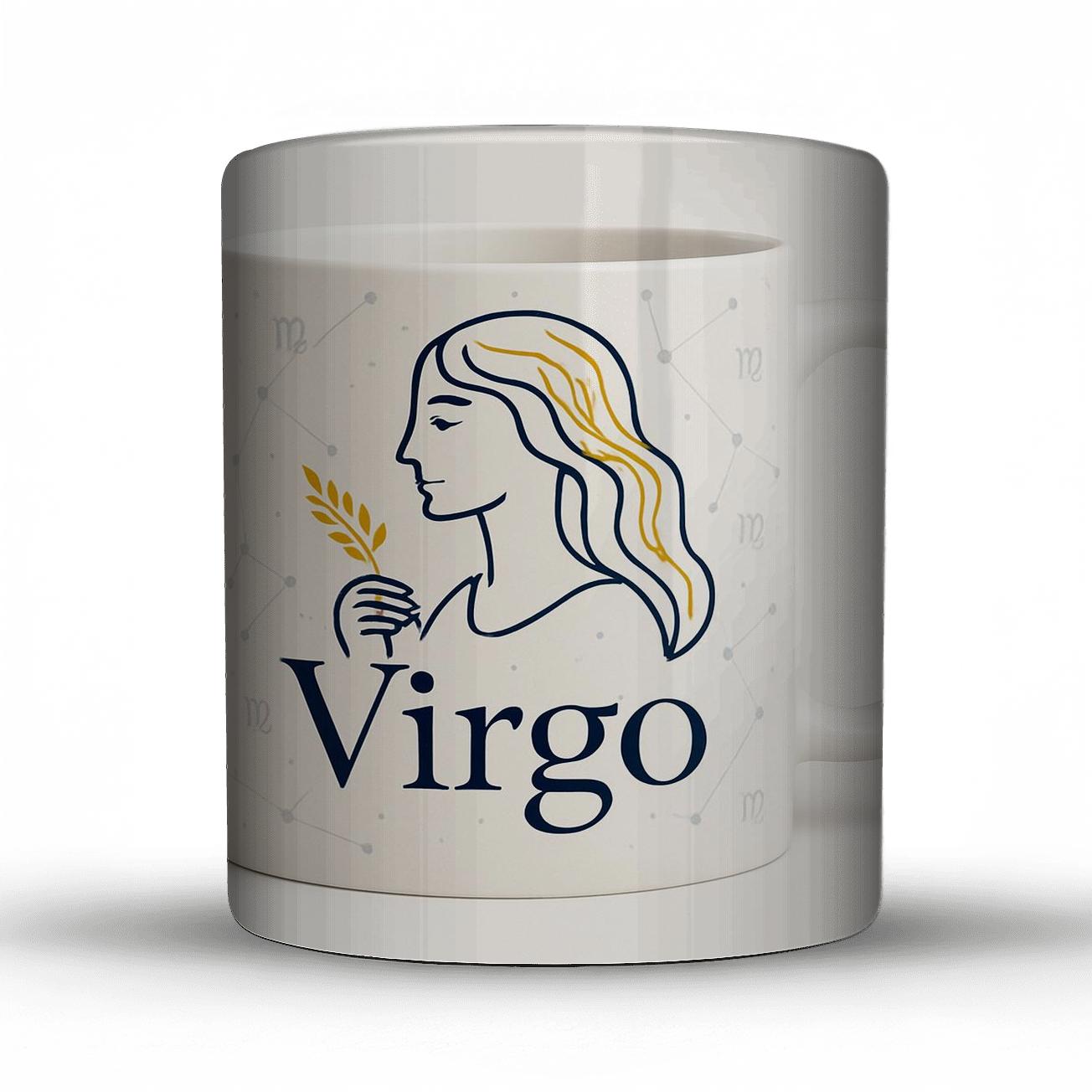 Virgo Celestial Maiden Line Art Mug Design insulated thermal mugs