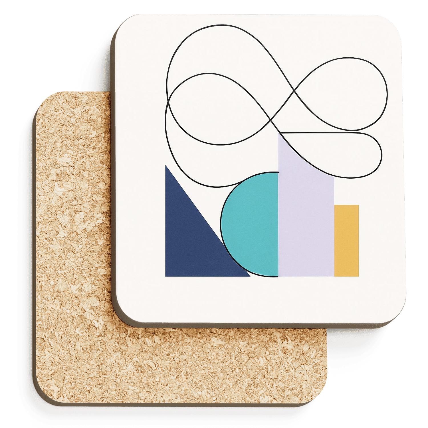 Tidal Geometry Flow wooden table coasters