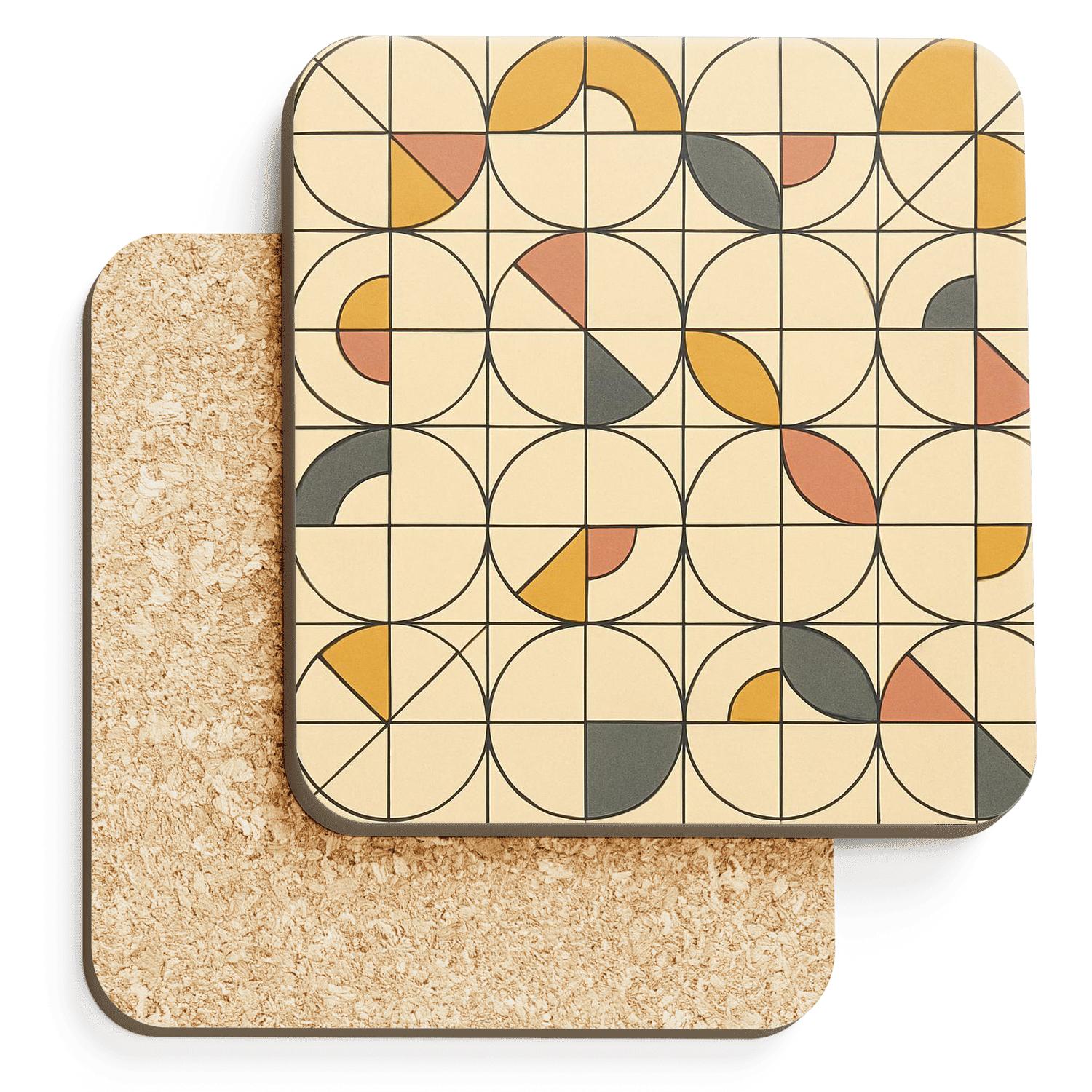 Bauhaus Orbit Grid Medallions custom engraved coasters