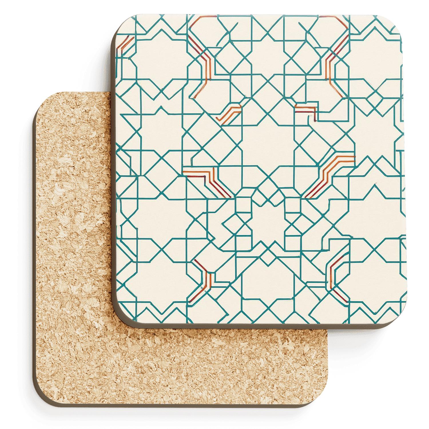 Muqarnas Starflow Minimal Weave absorbent drink coasters