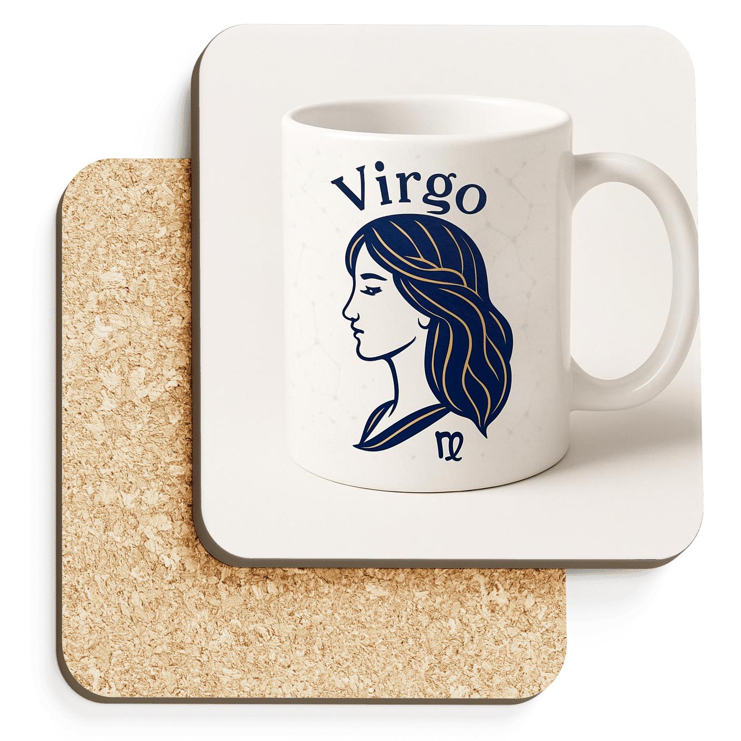 Virgo Maiden Astral Botanical Minimalism elegant tabletop coasters