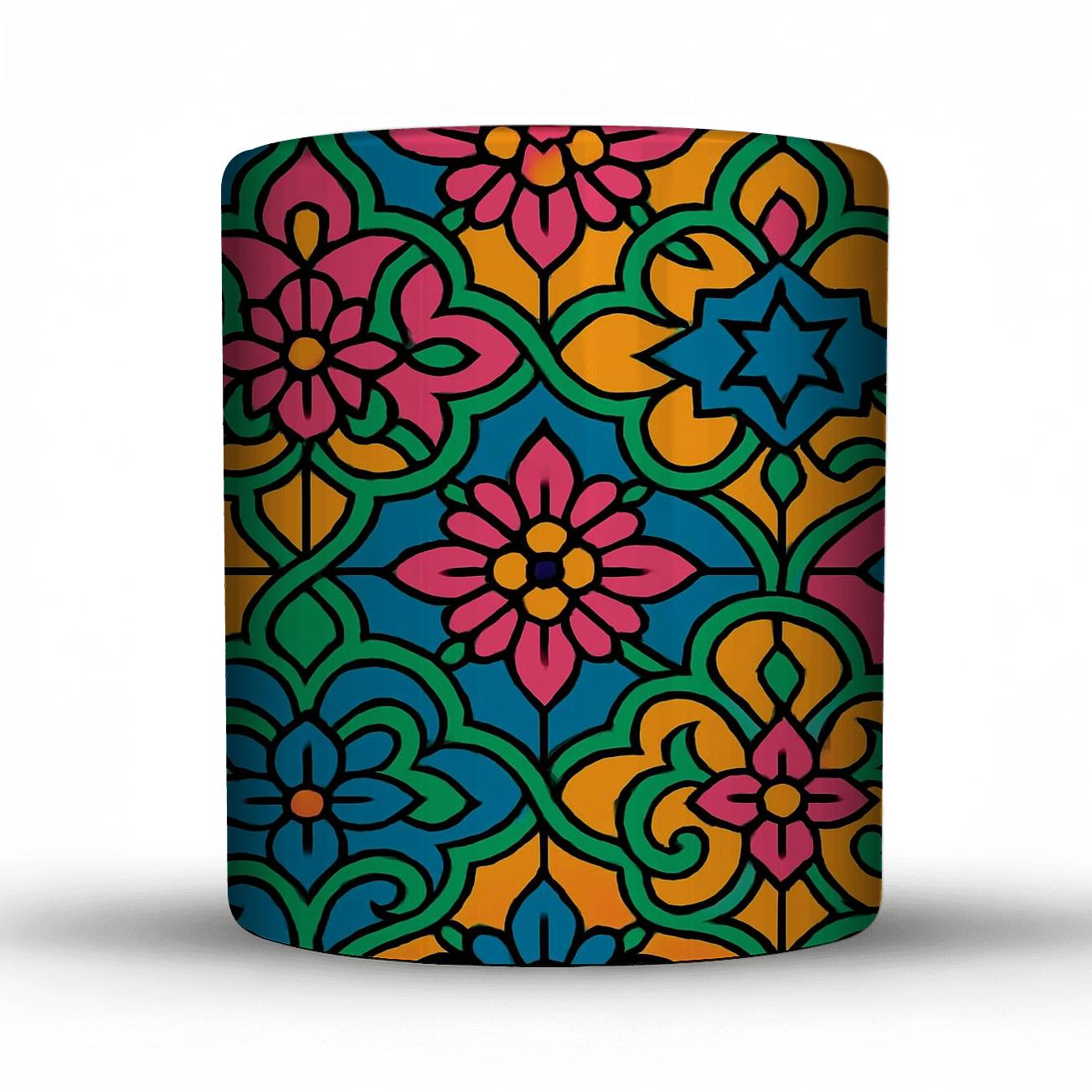 Mughal Neon Arabesque Starflow custom printed mugs