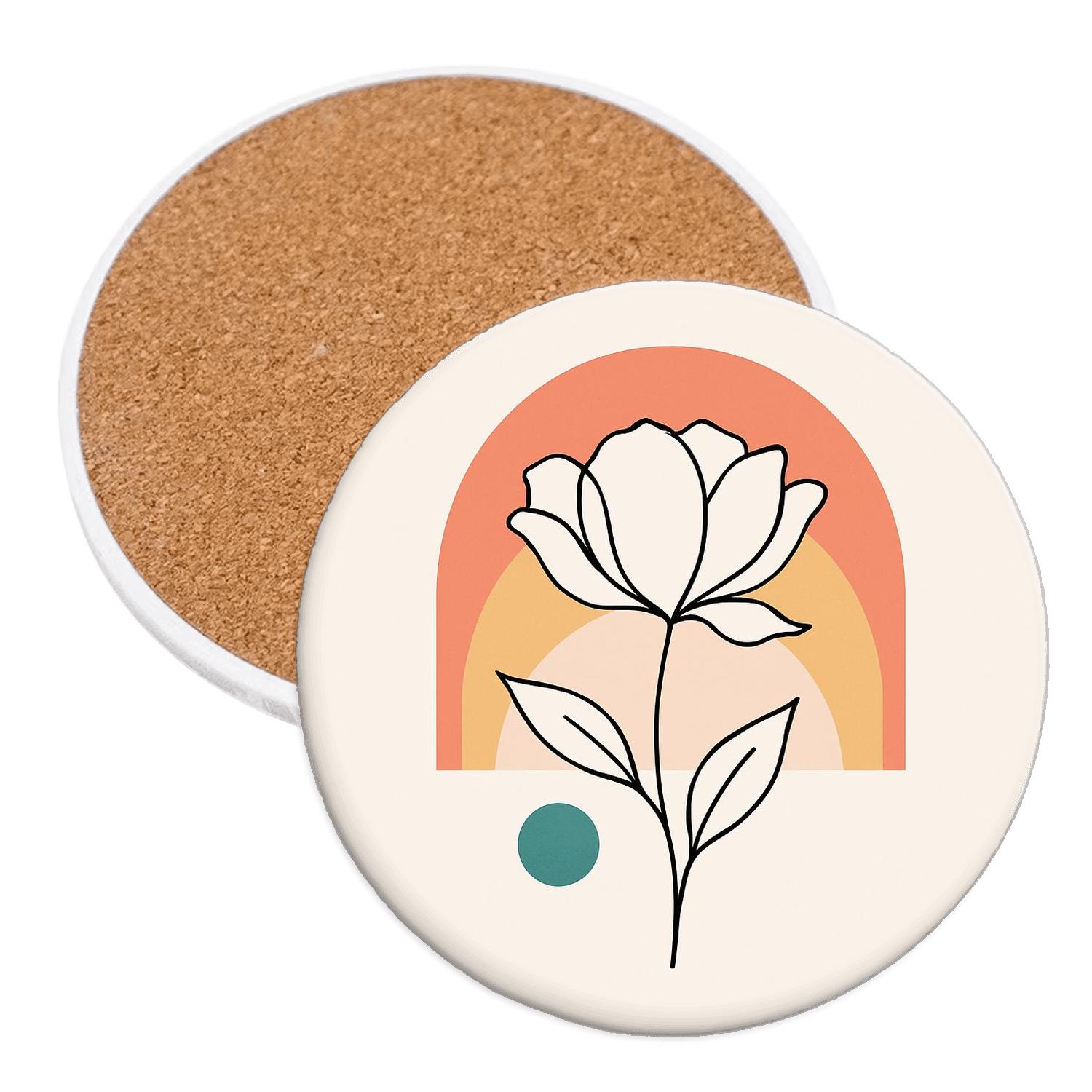 Solar Bloom Contour absorbent drink coasters