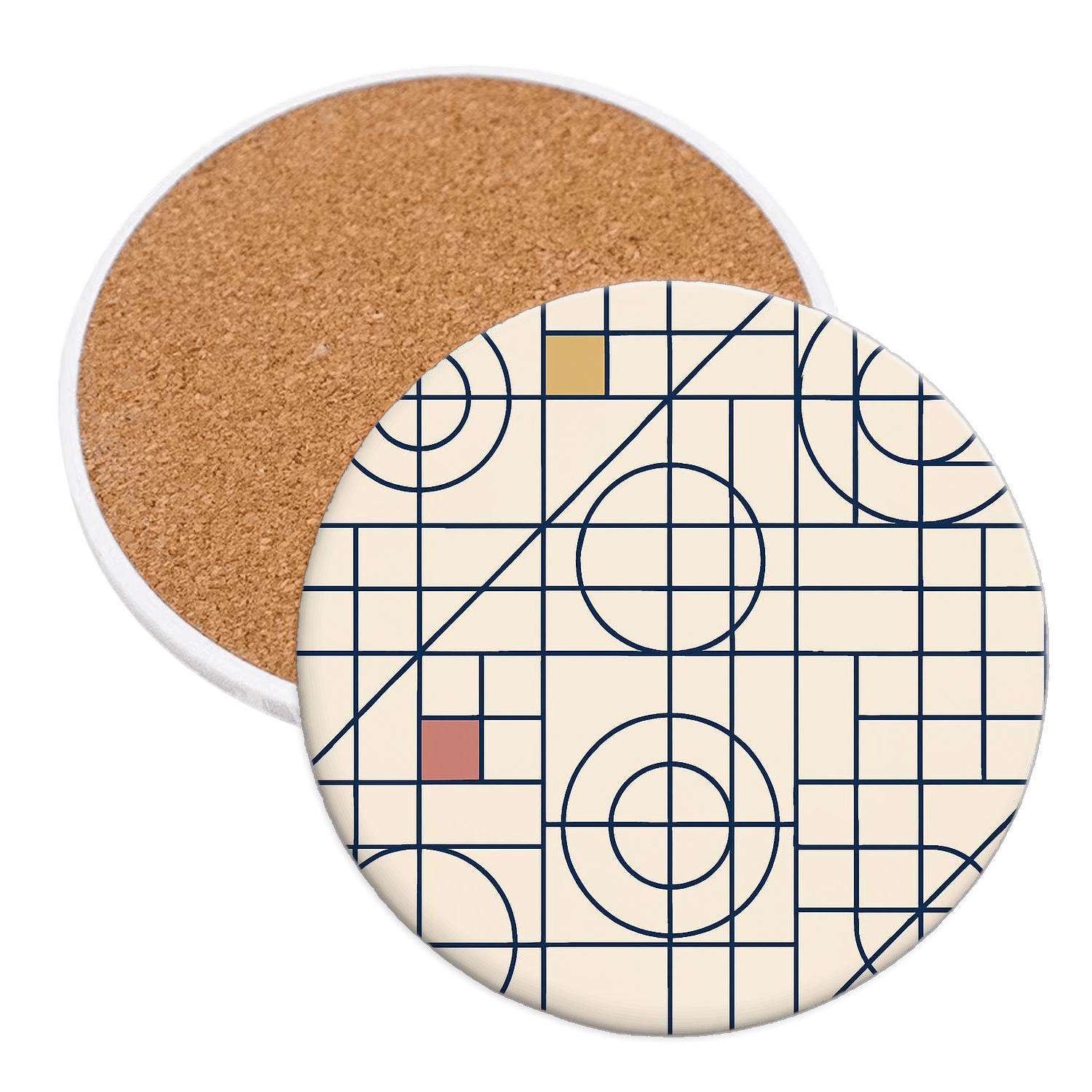 Bauhaus Harmonic Orbit Grid elegant tabletop coasters