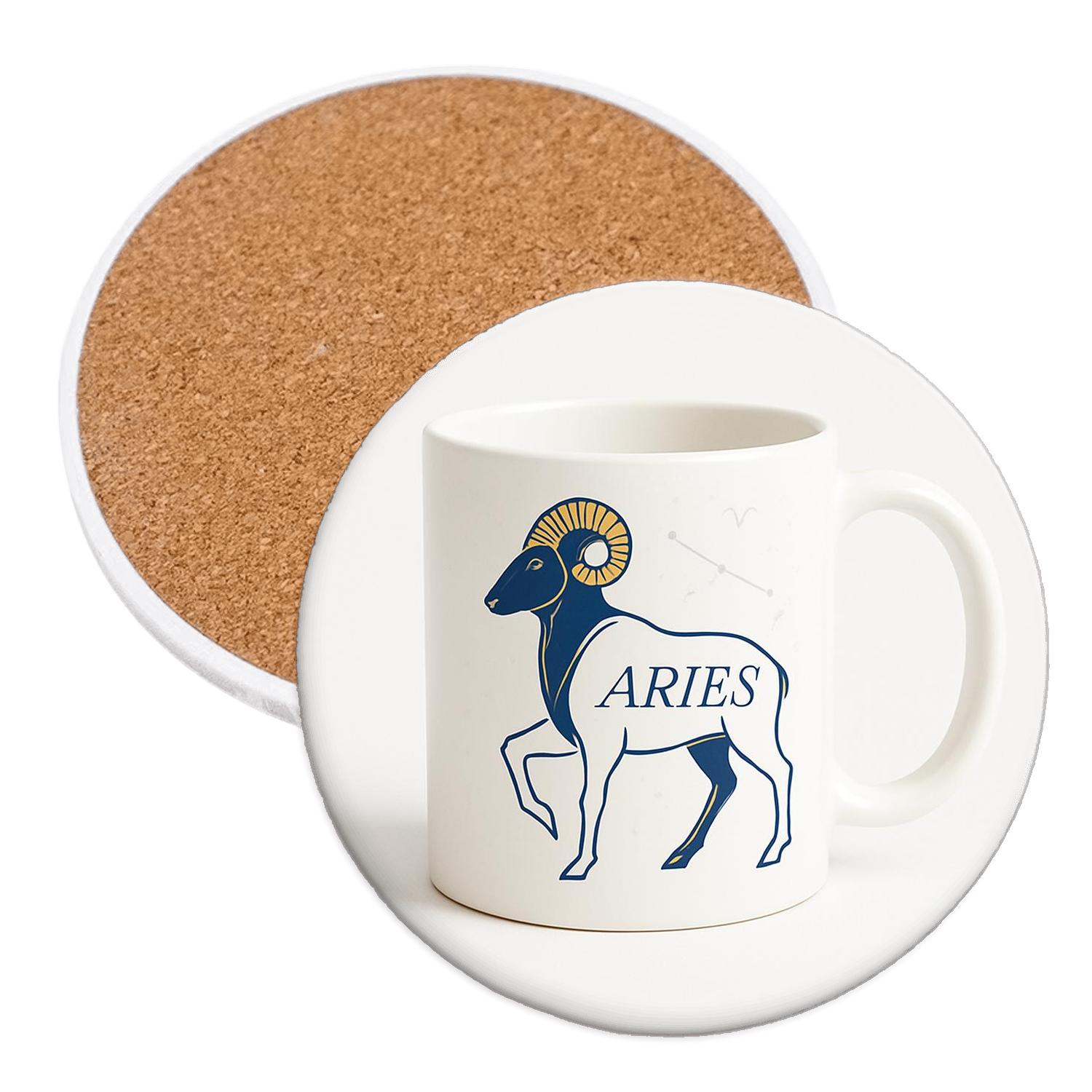 Aries Ram Celestial Engraving custom engraved coasters