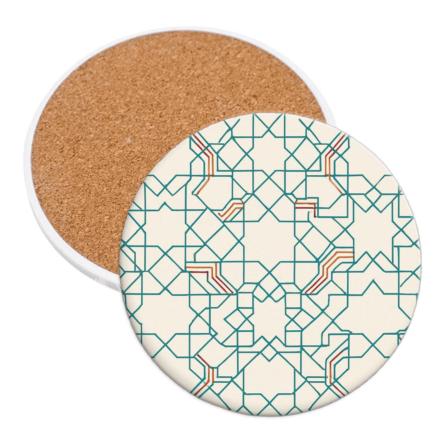 Muqarnas Starflow Minimal Weave absorbent drink coasters