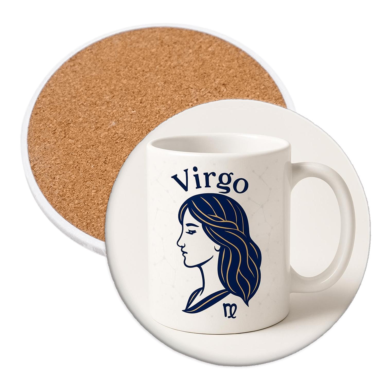 Virgo Maiden Astral Botanical Minimalism cork coaster sets