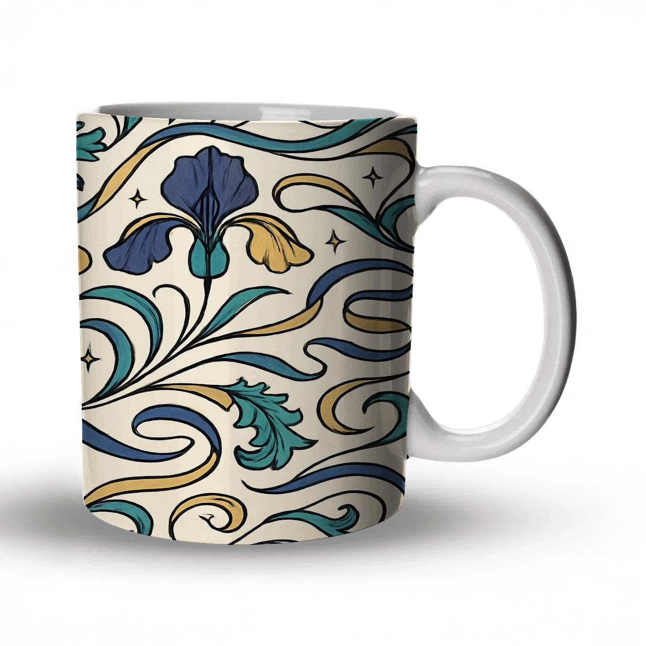 Art Nouveau Comet Iris Filigree Pattern gift mugs for occasions