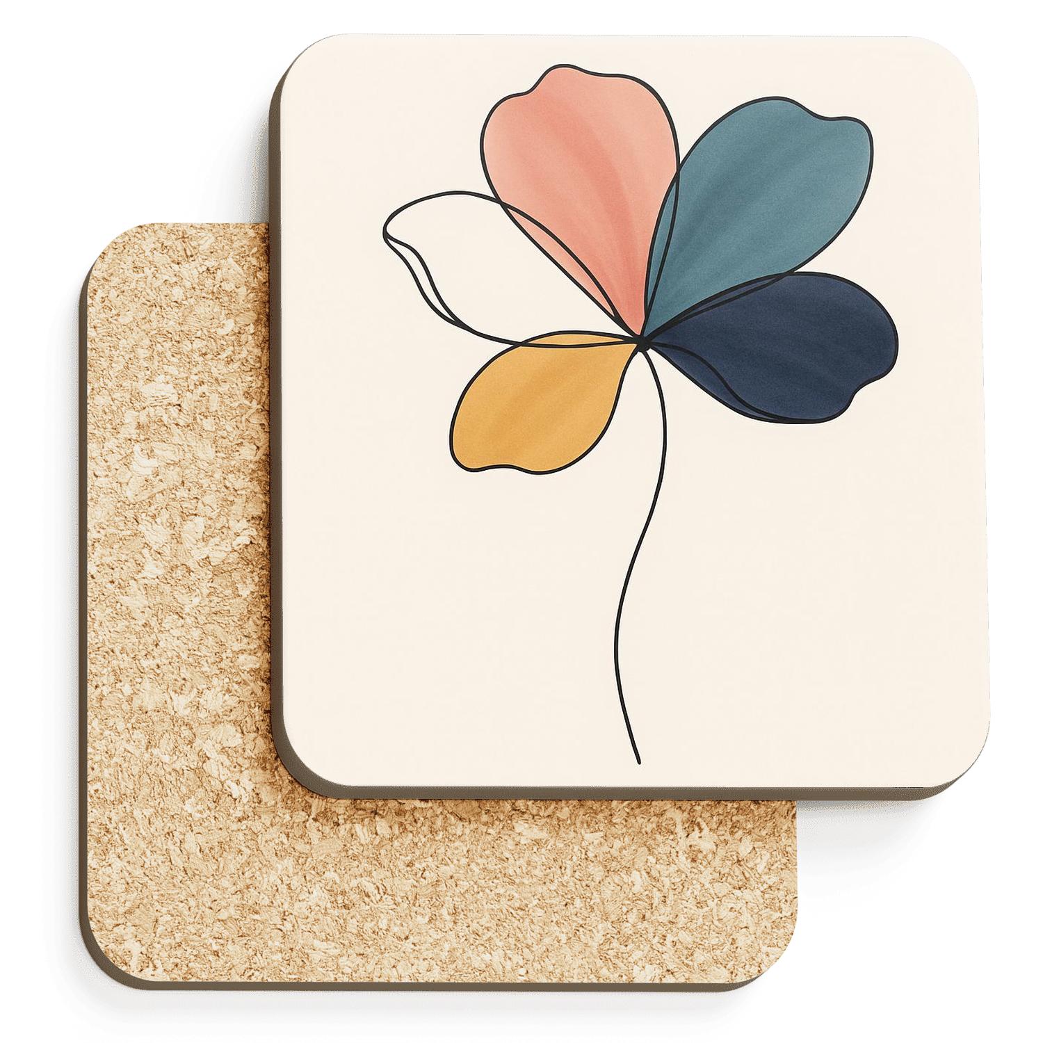 Chromatic Petal Contours decorative beverage coasters