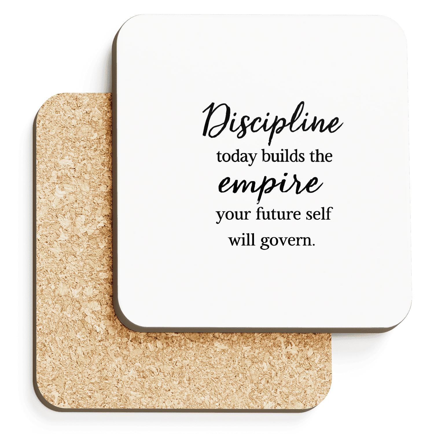 Discipline Builds Empires cork coaster sets