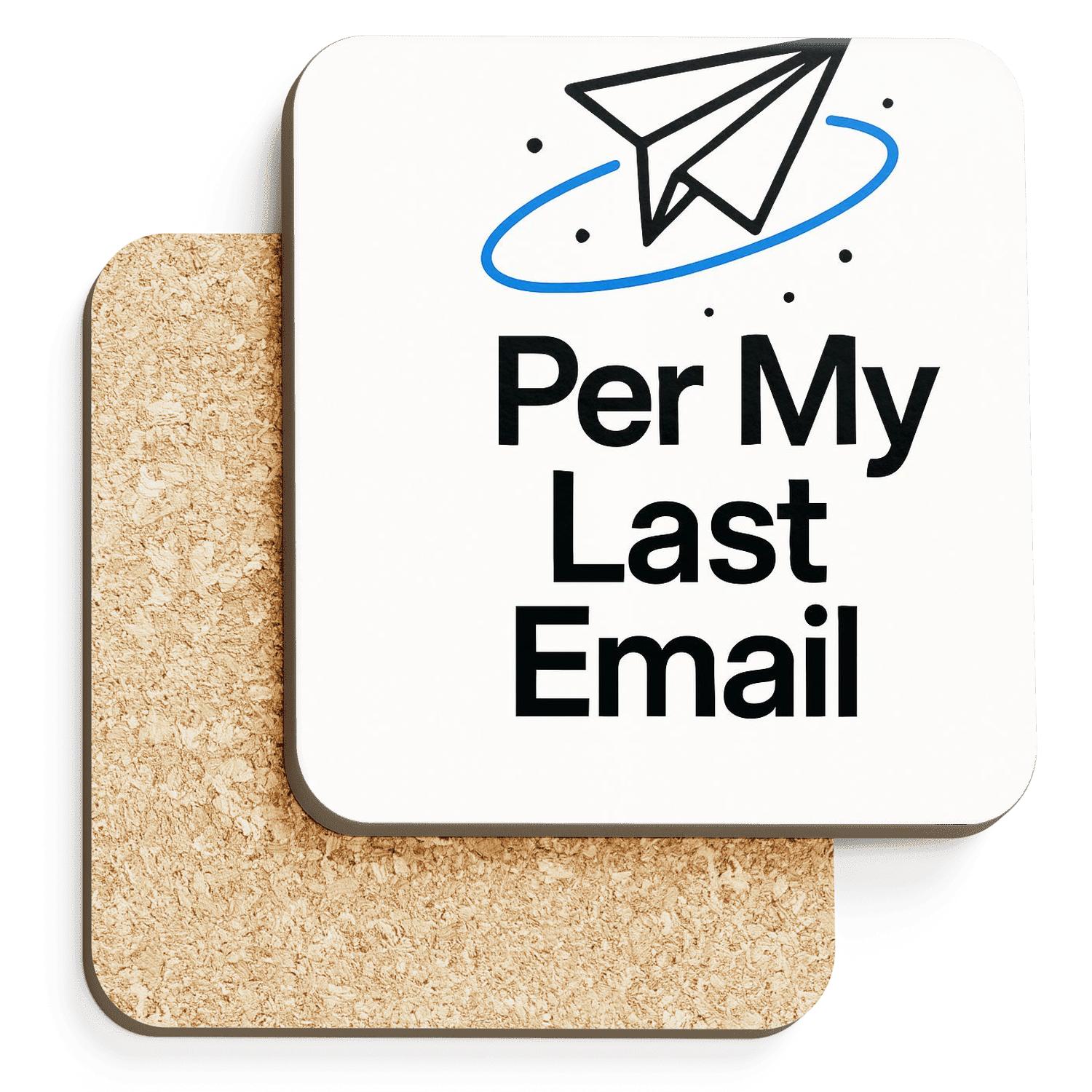 Per My Last Email Cosmic Paper Plane decorative beverage coasters