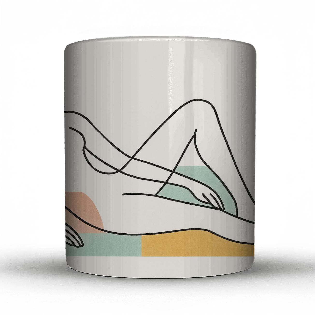 Tidal Geometry Body travel mugs with handles